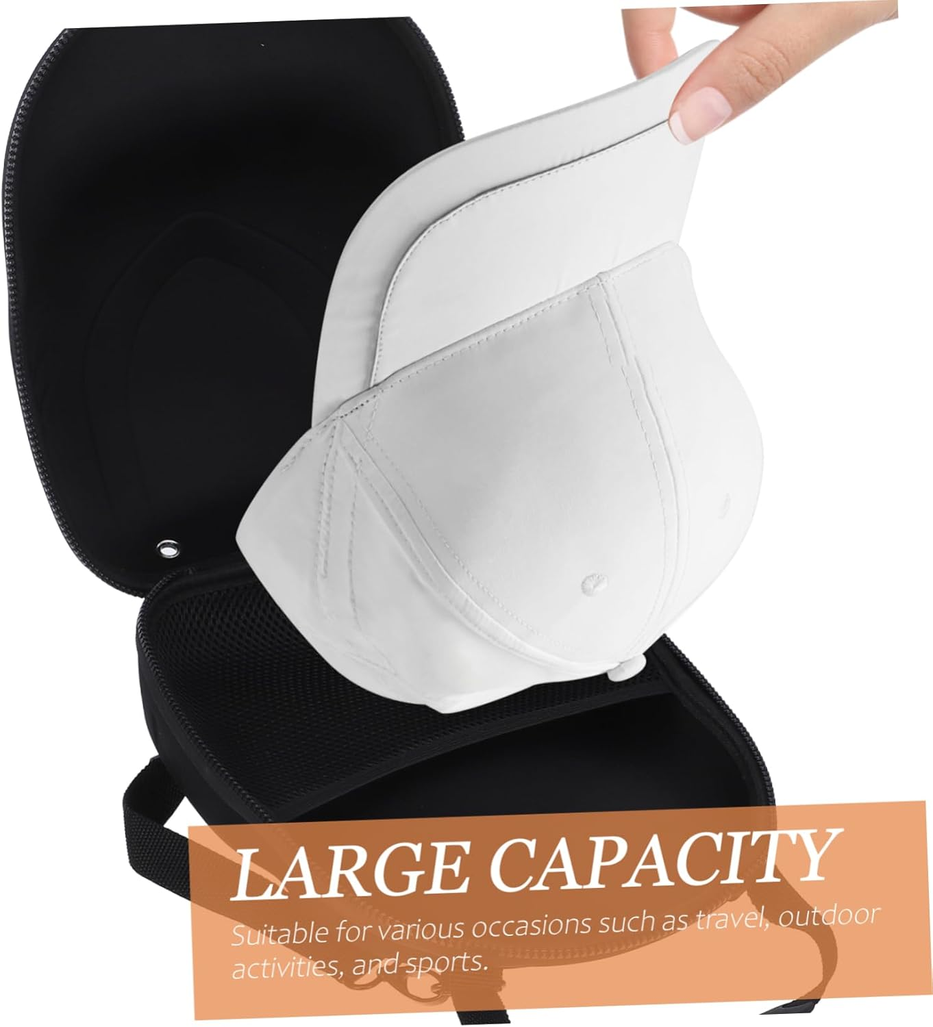 OKUMEYR Cap Storage Bag for Baseball Caps Hat Travel Case Handle and Shoulder Strap for Travel and Outdoor Activities image number 6