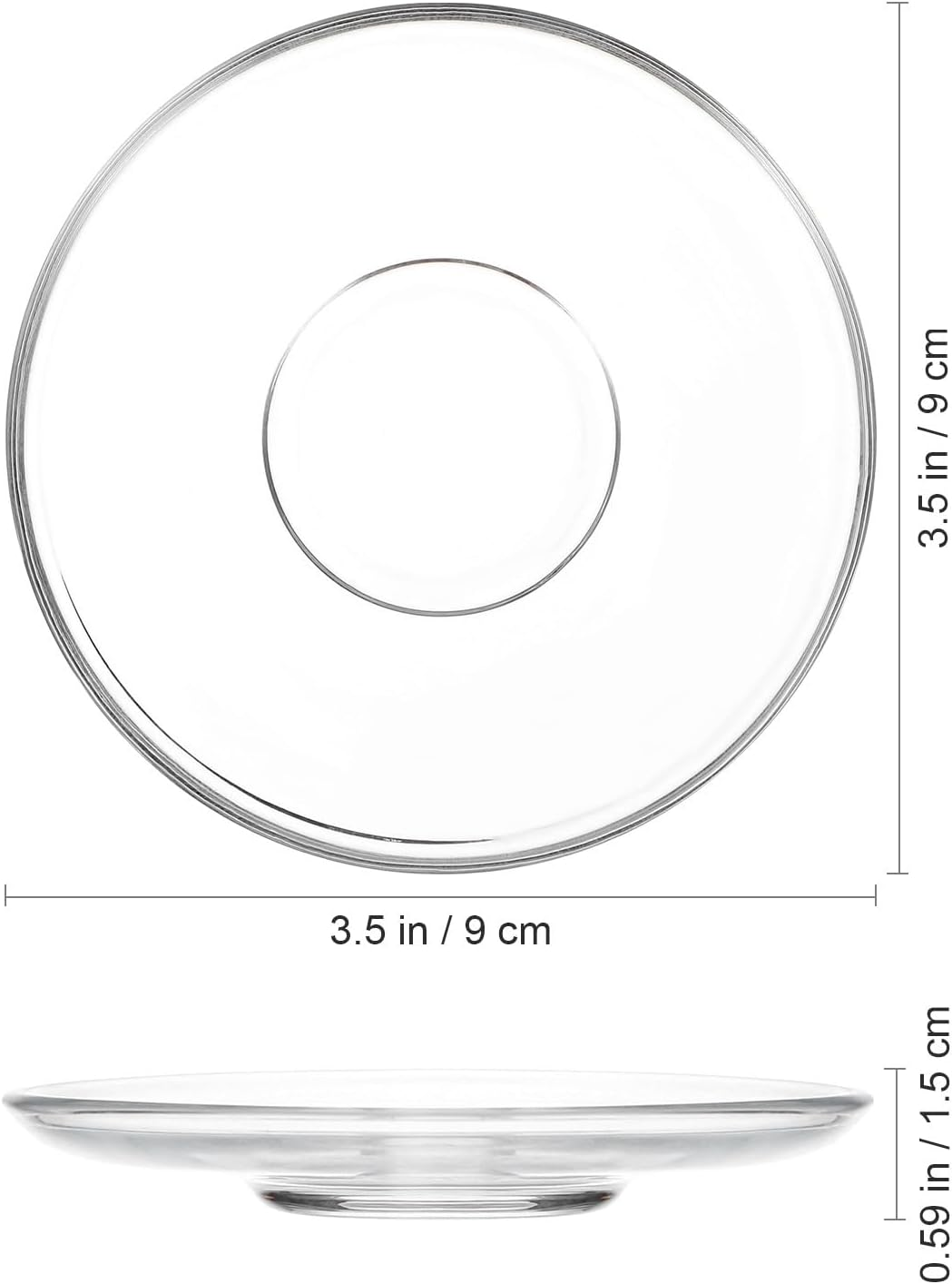 UPKOCH 4Pcs round Glass Tea Saucers Snack Plates for Coffee Decorative Tea Dishes image number 5