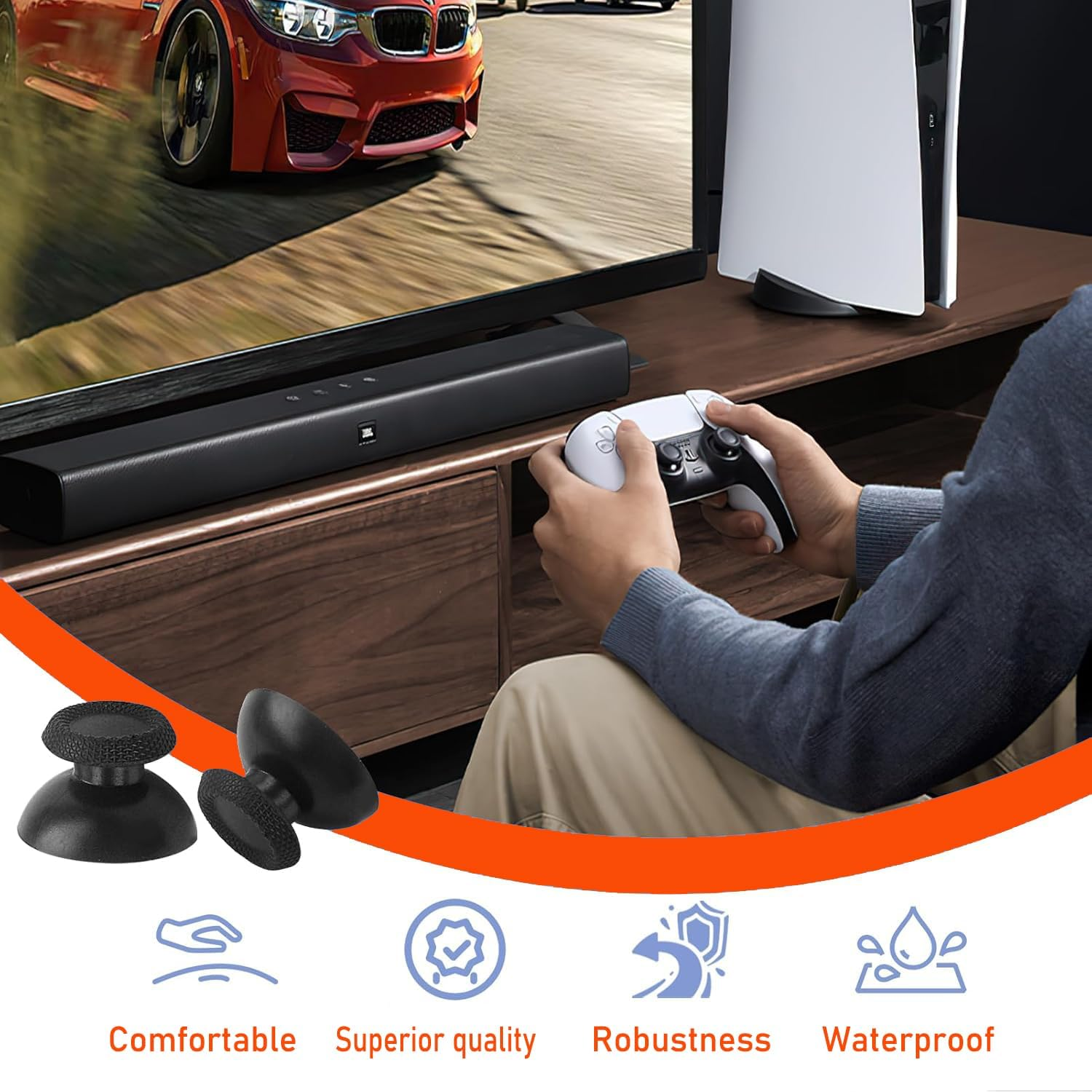 SILHOL P5 Controller Thumbsticks, Black Replacement Analog Joysticks for Dualsense, Thumbsticks Replacement 9Pieces image number 6