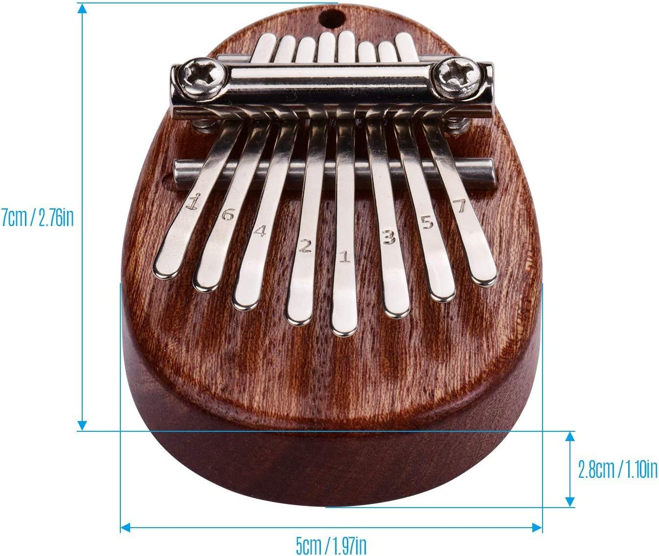 8 Key Mini Kalimba Thumb Piano Finger Percussion Keyboard Mini Kalimba Key Ring image number 2