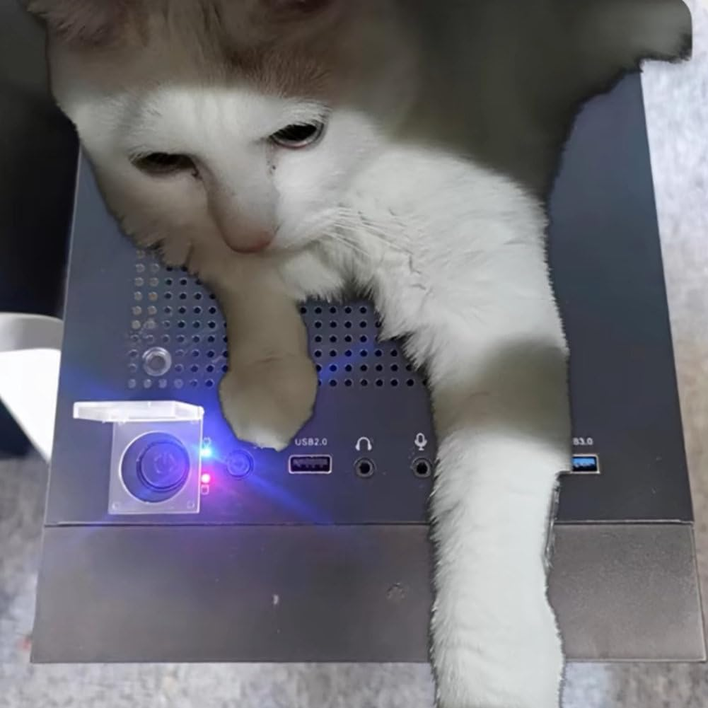 2PCS PC Power Button Cover, Light Pad Switch Cover, Power Button Cover Child Proof Safety Push Button Switch Cover Guard Protector for Computer PC Desktop image number 3