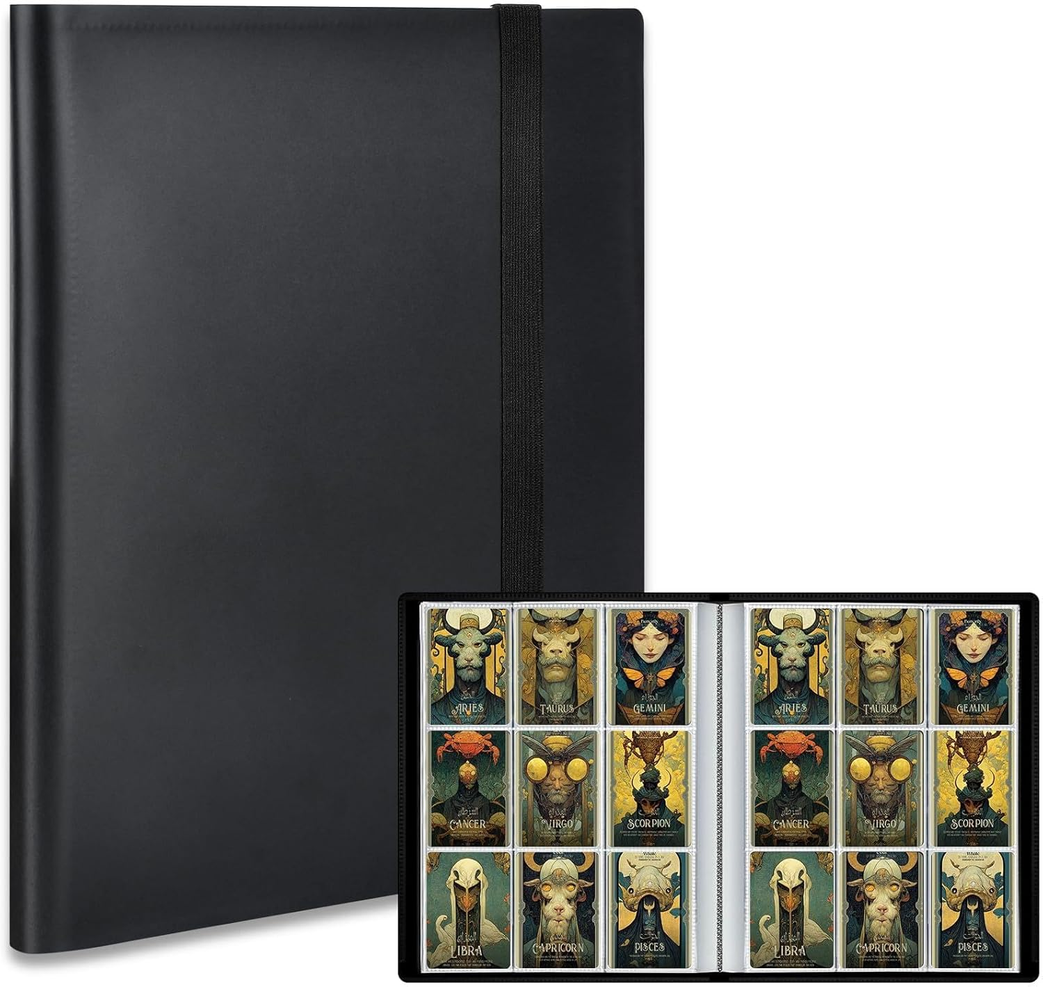 Card Binder Display Storage, 9 Pocket 360 Cards Holder Album for Standard Size Cards, PU Collection Binder Collector Album for Game Card, Business Cards, Photos