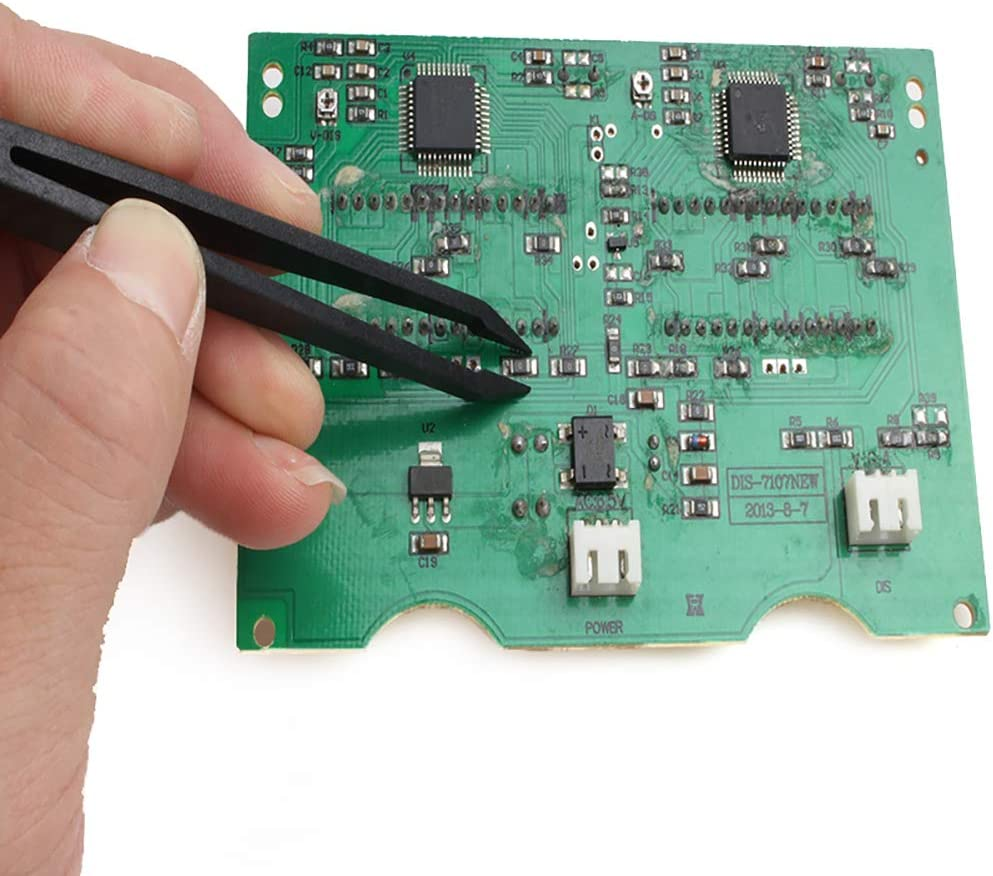 FEITA Precision Plastic Tweezers Kit - Plastic anti Static Tweezers Set Pickup Craft Electronics DIY Repair Tool - Black - 6Pcs image number 6