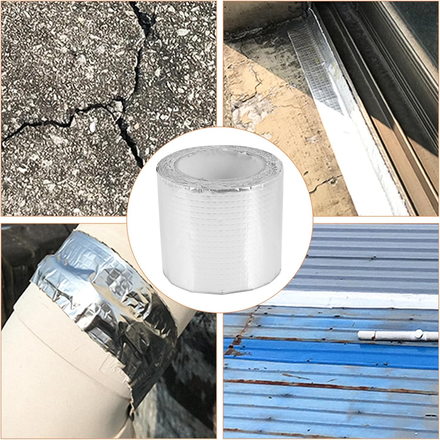 SOLUSTRE Sealing Tape for Roof Weatherproof Aluminum Foil Repair Tape for Roof Repair image number 5