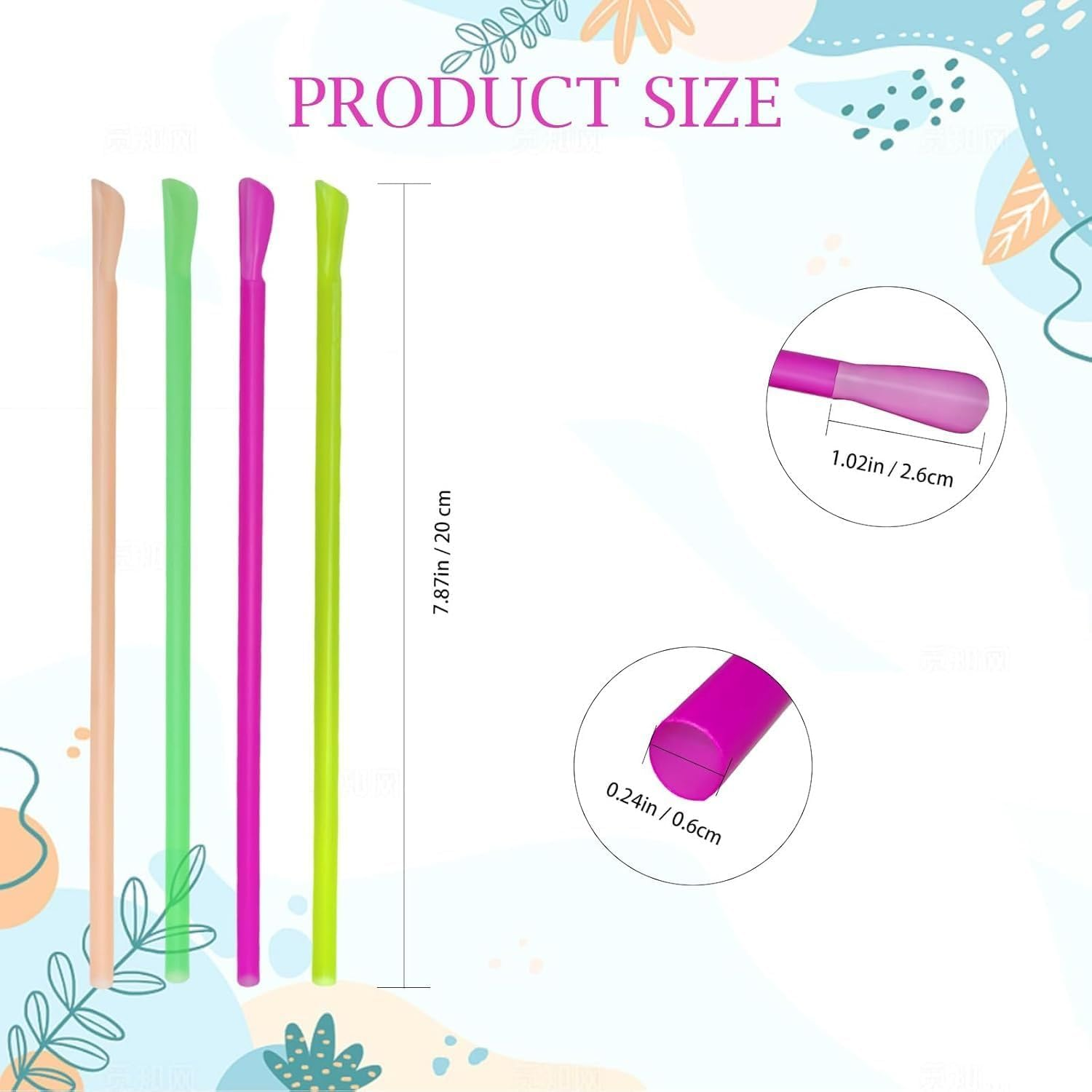 Spoon Straws，Fluorescent Color ，200PCS