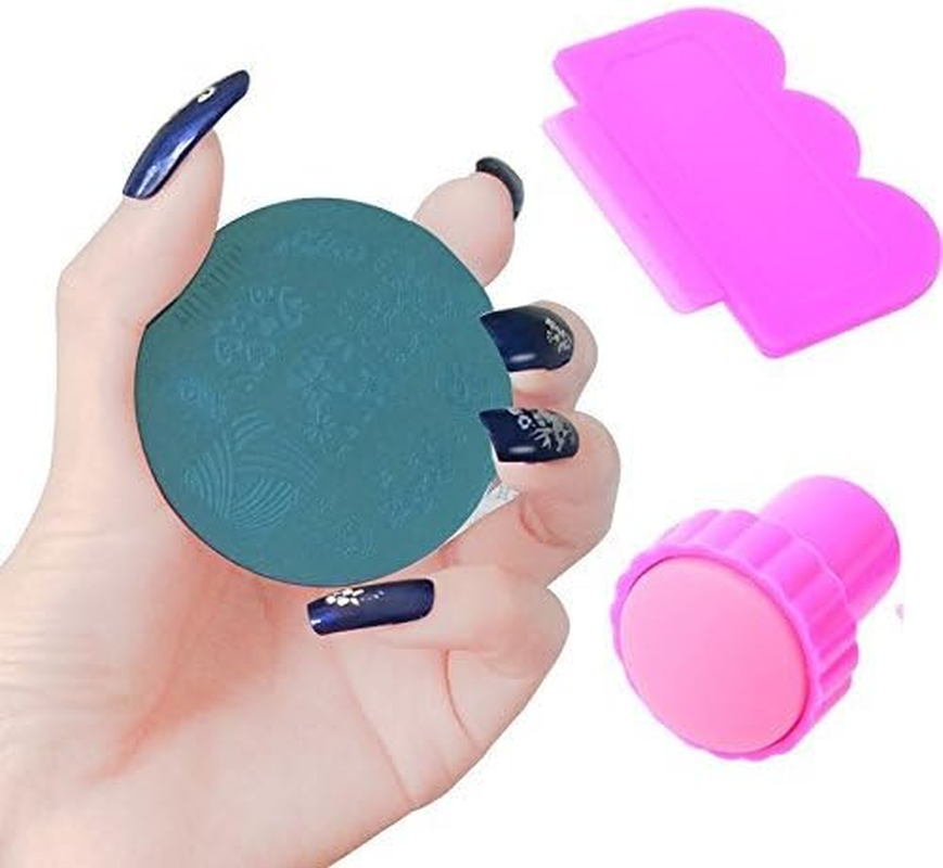 10 X Nail Art Stamp Stamping Plate Set + Tool Stamper Design Kit image number 3