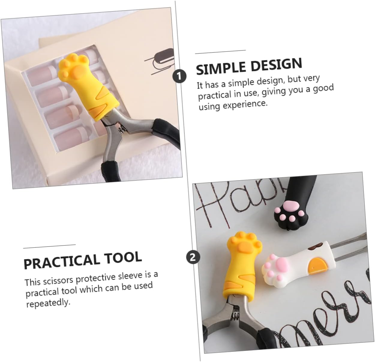 MUCKLILY 3Pcs Cat Claw Protective Cover Scissors Cap for Nipper Cover Tweezers Sleeve for Pet Grooming and Cat Nail Care image number 3