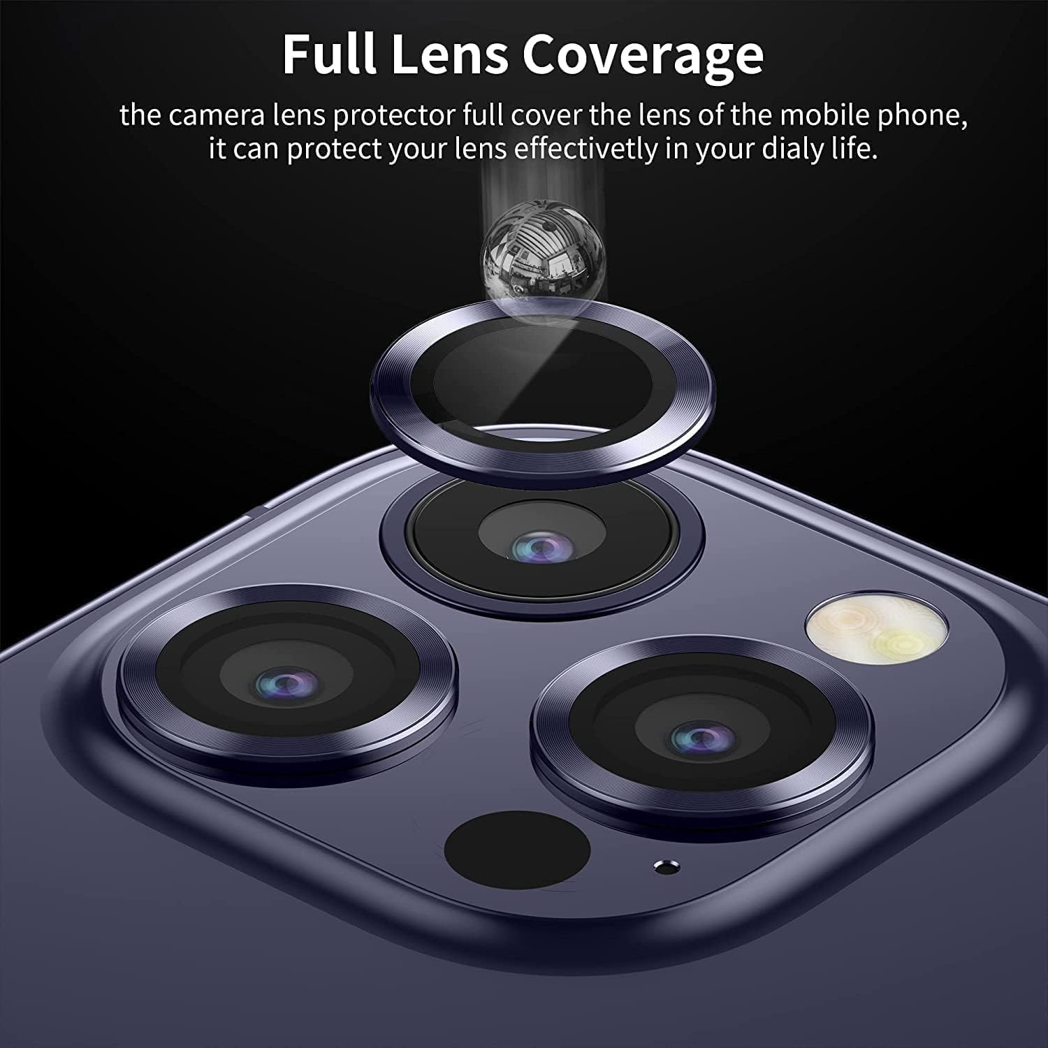 [4 Pieces] T Tersely Camera Lens Screen Protector for Iphone 14 Pro/Iphone 14 Pro Max 2022, 9H Transparent Camera Tempered Glass Grade Protective Cover - Purple image number 4