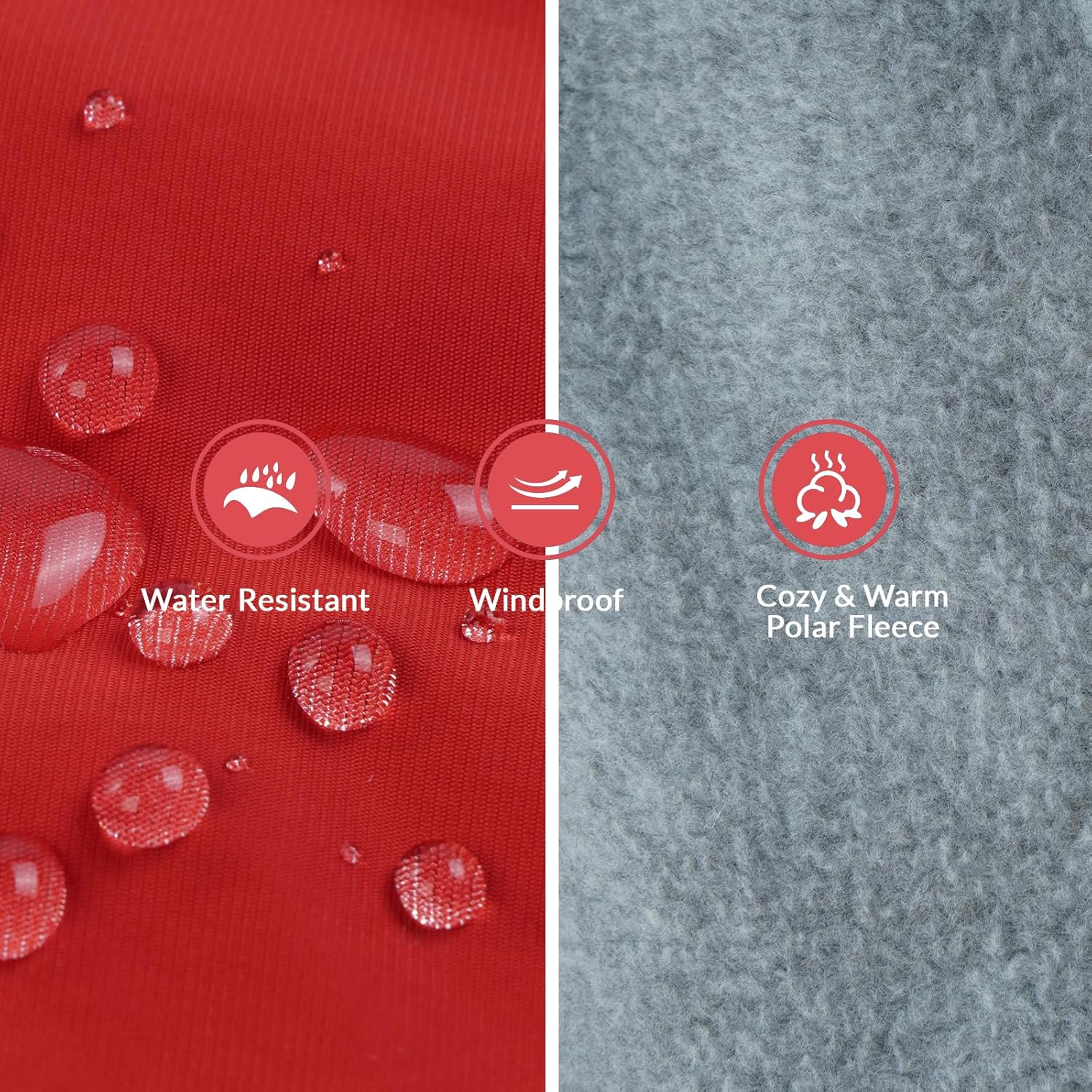 Fleece Winter Coat for Dogs, Dog Coat, Waterproof Dog Jacket, French Bulldog, Warm Vest, Adjustable Dog Clothing, Winter for Small Dogs (Red, 3XL) image number 7