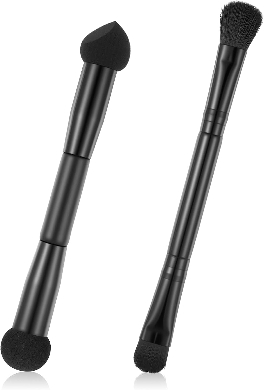 Pack of 2 Double Hair Root Powder Brushes, Dual Ended Hairline Brushes, Root Concealer Brush, 2-In-1 Hairline, Sponge Brush for Men and Women, Black image number 3