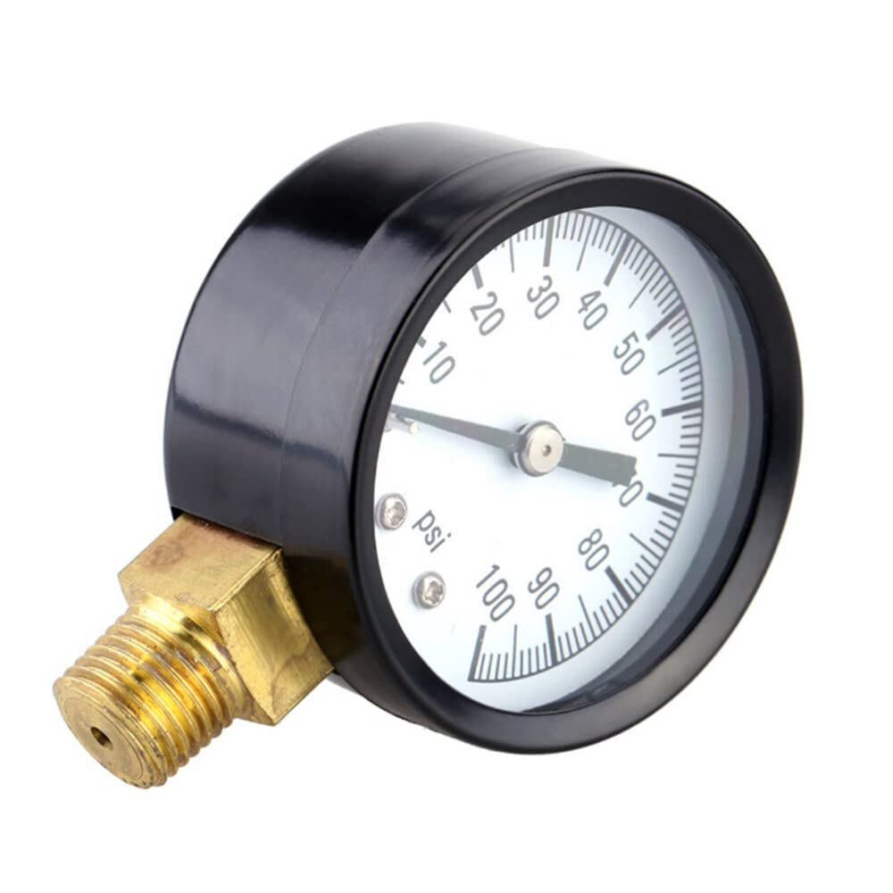 0-100PSI 1/4'' Well Pump Pool Spa Filter Water Pressure Gauge Brass Socket Connection image number 1