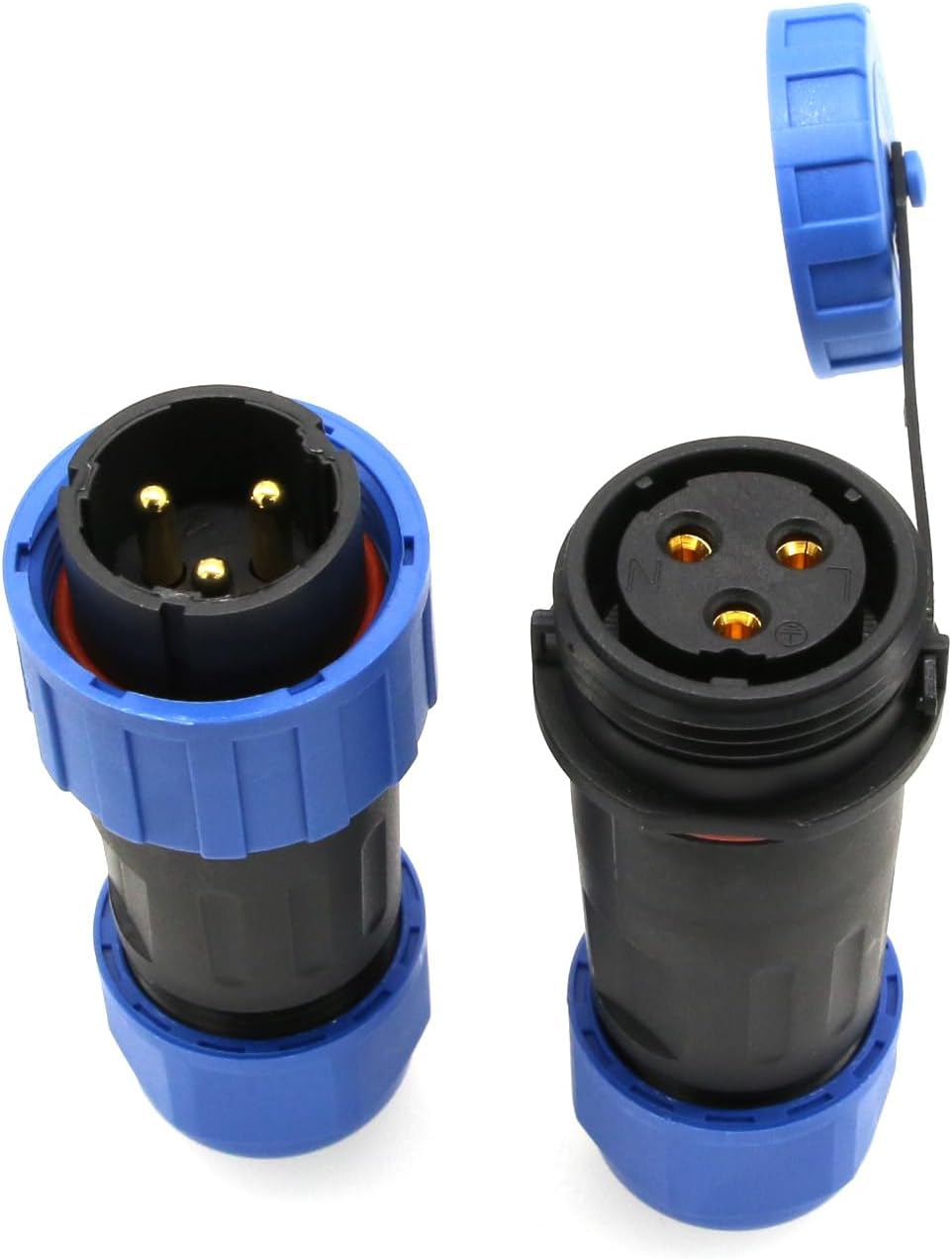 Hangton TY20 5 Pin 10A Waterproof Bulkhead Connector Screw Terminal Male Female Wire Plug Receptacle for Outdoor Electrical Device, 14Awg 6-12Mm OD