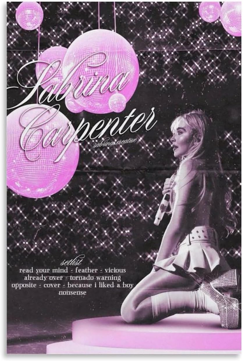 Sabrina Poster Carpenter Emails I Can'T Send Music Album Poster Canvas Painting Wall Art Picture Home Decor Print for Bedroom Living Room Dorm Study Bar Office 16X24Inch(40X60Cm)