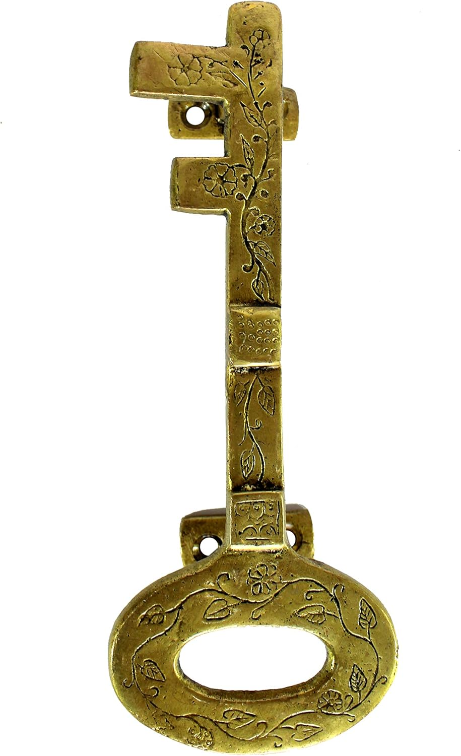 Esplanade - 7.5" Treasure Key Design Brass Door/Cabinet Handle | Home Decor | Door Decor | Single Piece Brass Door Handle | Single Piece Brass Door Pulls (Key Design Door Handle) image number 2