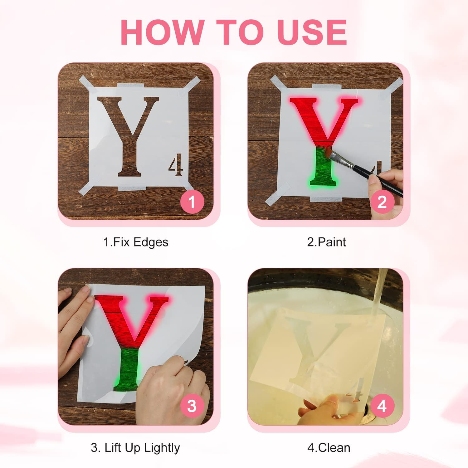 AIEX 27Pcs Stencils, 6 Inch Reusable Plastic Stencils for Painting on Wood Letters and Numbers Stencils Alphabet Stencils for Wall Art Drawing Craft DIY Writing image number 1