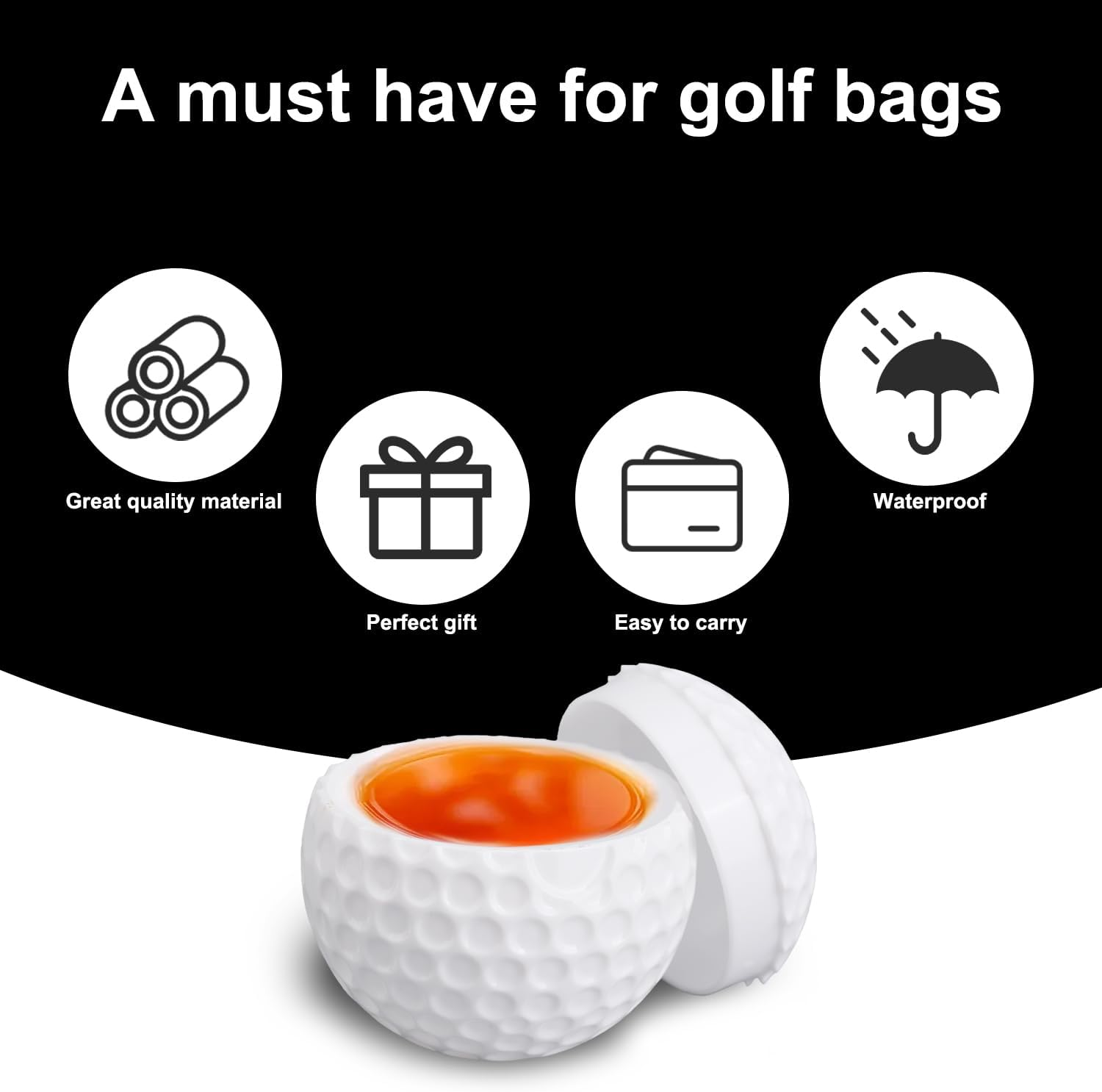 Lasuroa 3Pcs 1.7Oz Golf Ball Shot Glasses with Lids, Plastic Golf Ball Shaped Shot Glass Small Juice Whiskey Drinking Cups Party Decor for Men Golfers Birthday Festival Novelty Gifts (White) image number 3