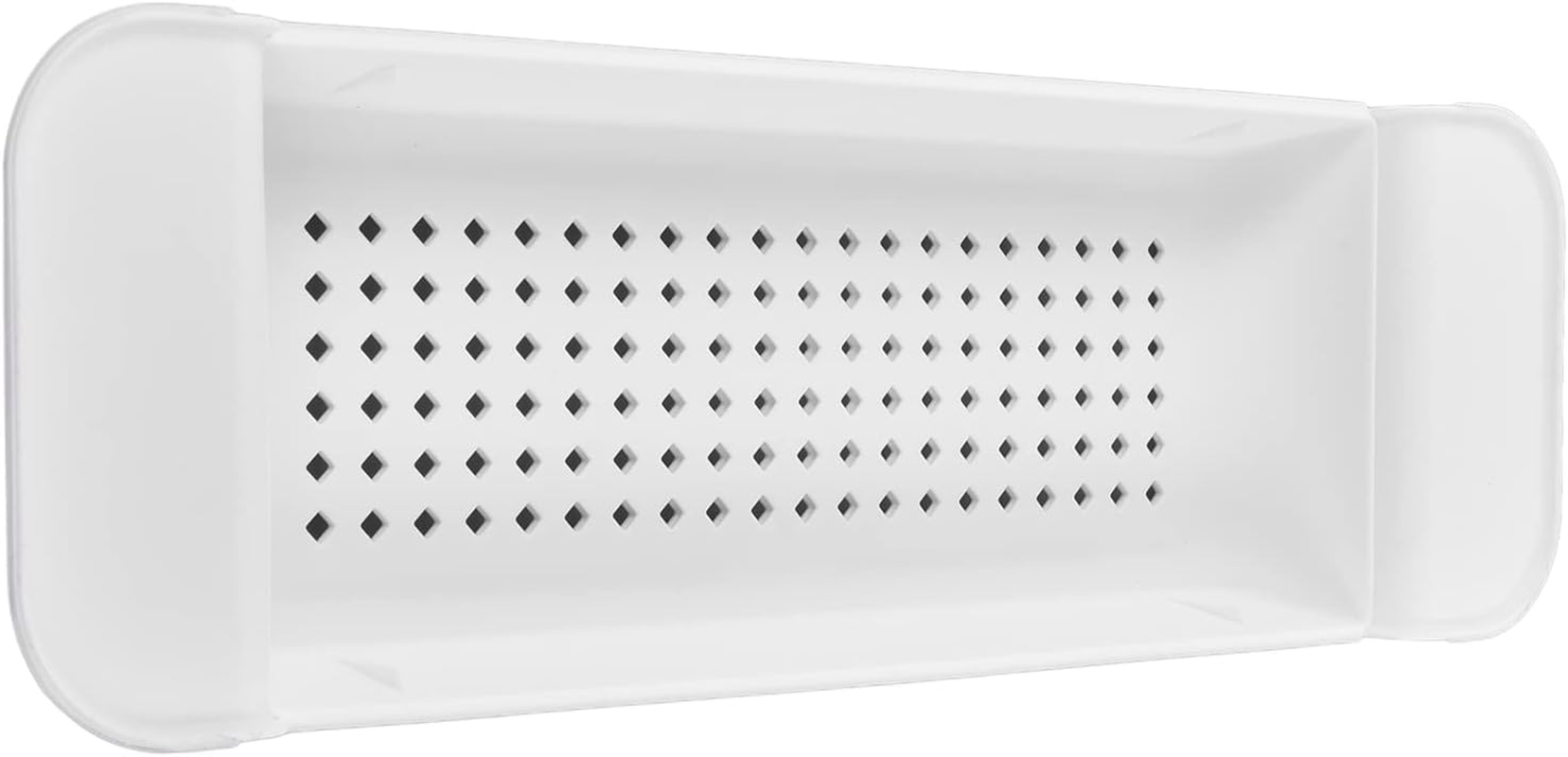 CHICIRIS Bathtub Tray Caddy, Plastic Sink Storage Rack Expandable Bath Organizer Shelf for Kitchen Bathroom, White (White)