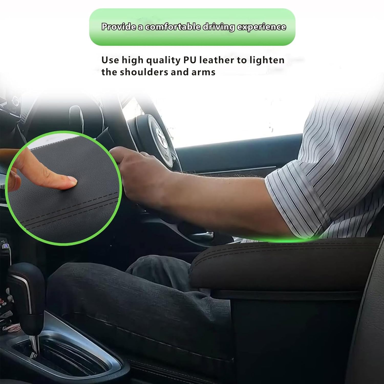 Tocsho Armrest Box for Suzuki Jimny JB64W/JB74W 2018-2023 Car Center Console Black Leather with Charging 3 USB Ports image number 1