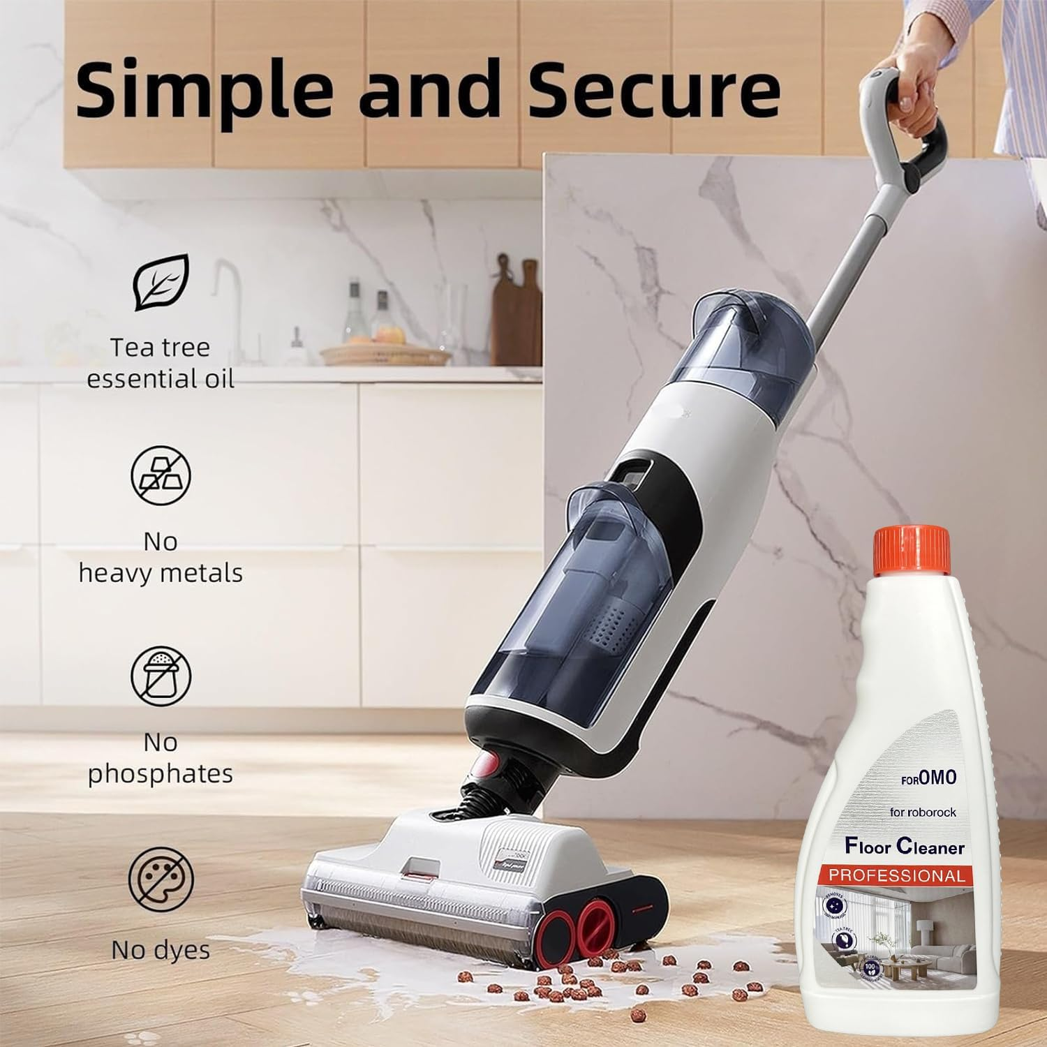 480Ml Floor Cleaning Solution, Compatible with Roborock Mopping Robots (S7, S8, Qrevo, Q7, Q8 Series), Sweeping Robot Cleaning Fluid for Multiple Floors, Pet & Kid Friendly, Anti-Stain& Fresh-Scented image number 4