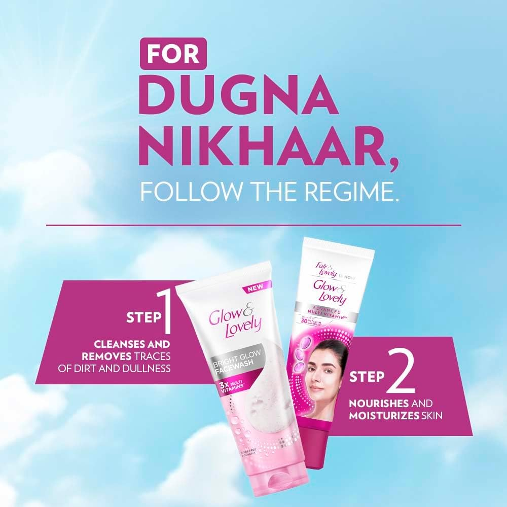 Fair & Lovely Instant Glow with Fairness Multivitamin Facial Cleansing 100Ml image number 3