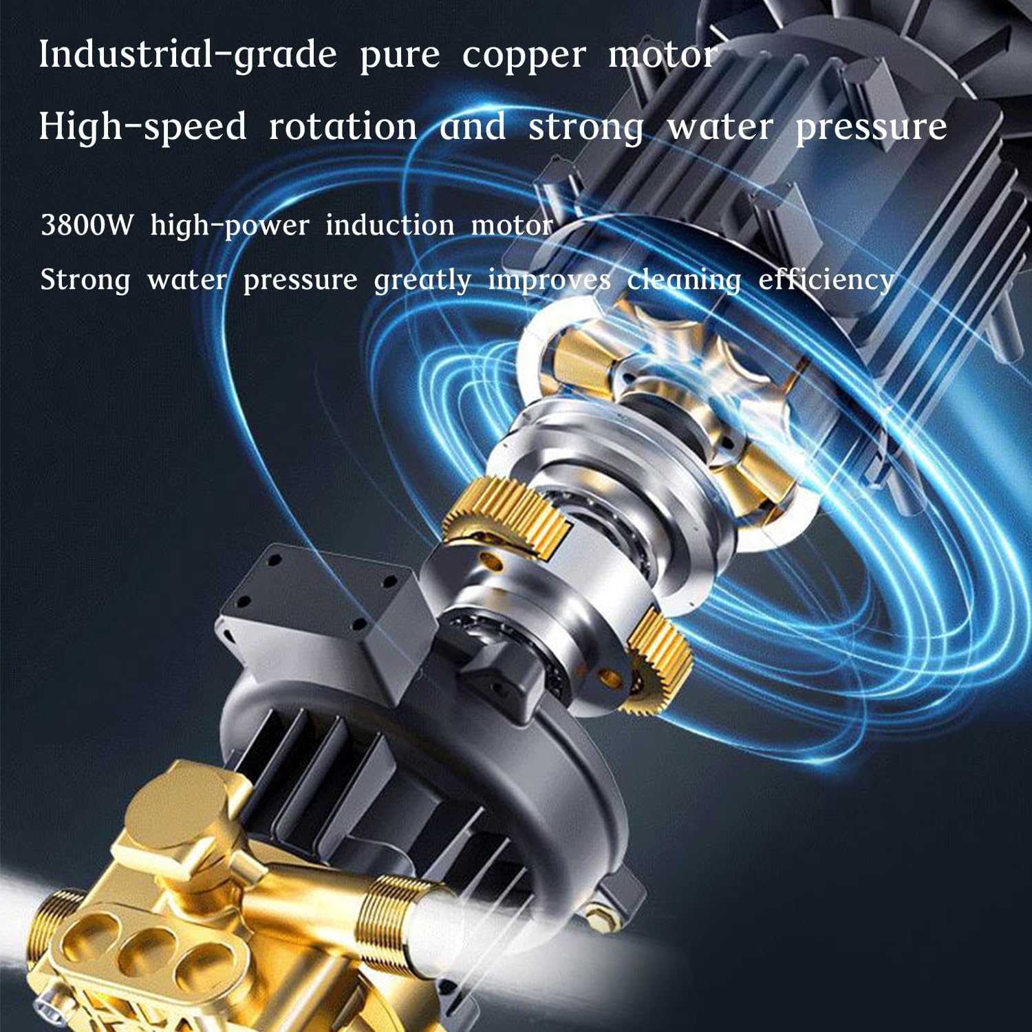 Electric High Pressure Washer Cleaner, 6L/Min Flow, 10M Hose, Adjustable Nozzle, Copper Motor, Self-Priming & Auto Shut-Off Cleaner for Car, Home & Outdoor Use (Black) image number 3