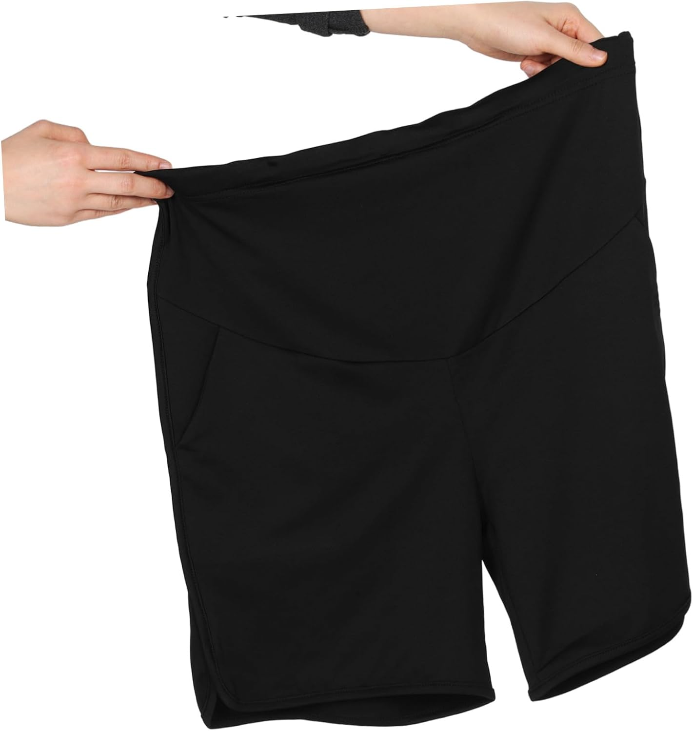 Beavorty Breathable High Waist Maternity Shorts Lightweight Comfy Pregnancy Bottoms over Belly for Spring Moms Black
