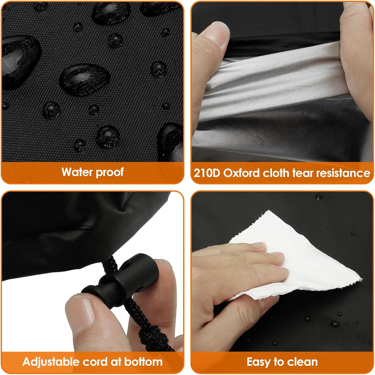 Fxvhojq Oxford Cloth Patio Heater Cover Outdoor Electric Heater Storage Cover Heavy Duty Waterproof Outdoor Garden Heater Cover Windproof round Furniture Protector with Adjustable Drawstring image number 3