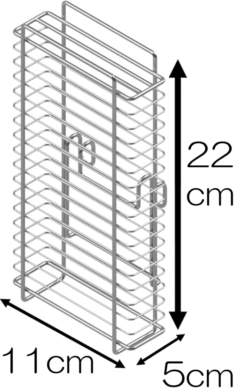 Anesty HO2166 Stainless Steel Dish Drainer Rack, Approx. Width 4.3 X Depth 2.0 X Height 8.7 Inches (11 X 5 X 22 Cm), Hook Included, Knife Stand, Kitchen, Dryer, Dish Storage, Silver image number 3