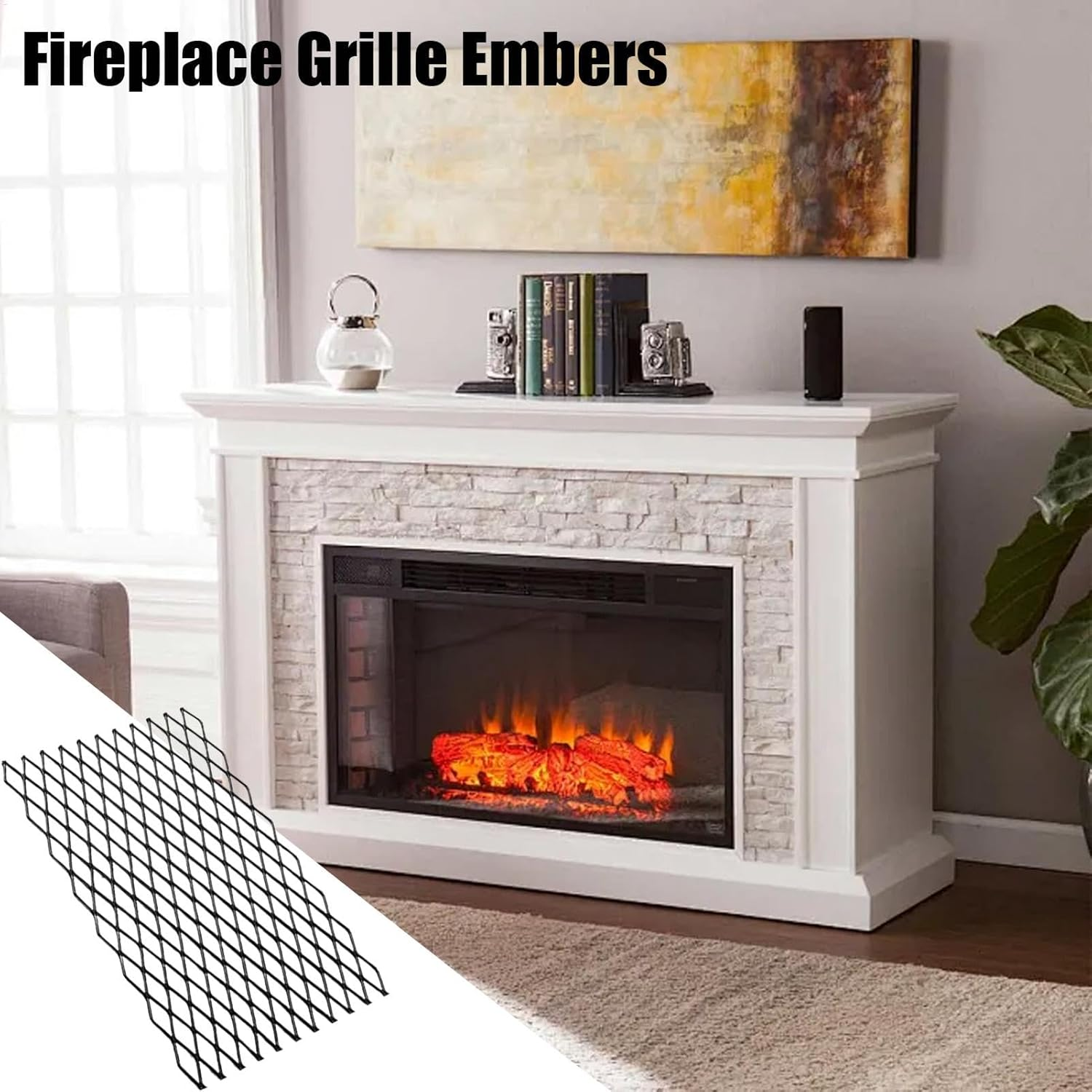 Fire Grates - Steel Fireplace Grills, Sturdy Log Holder | Heat Resistant Sturdy Log Holder Fire Grates, Fire Place Retainer Mesh for Many Ovens Fireplaces Outdoor Events Family Gatherings
