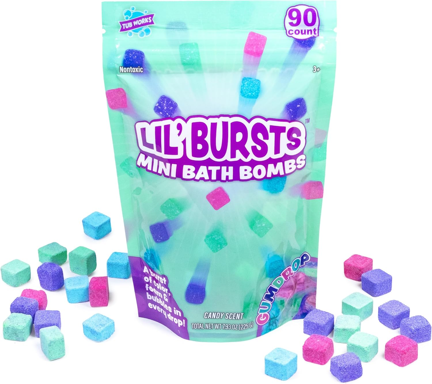 &reg; Lil' Bursts&trade; Mini Bath Bombs for Kids, 90 Count, Candy Color | Non-Toxic | Small Bath Bombs for Kids with a Burst of Color, Foam & Bubbles | Personalize Bath Time image number 4