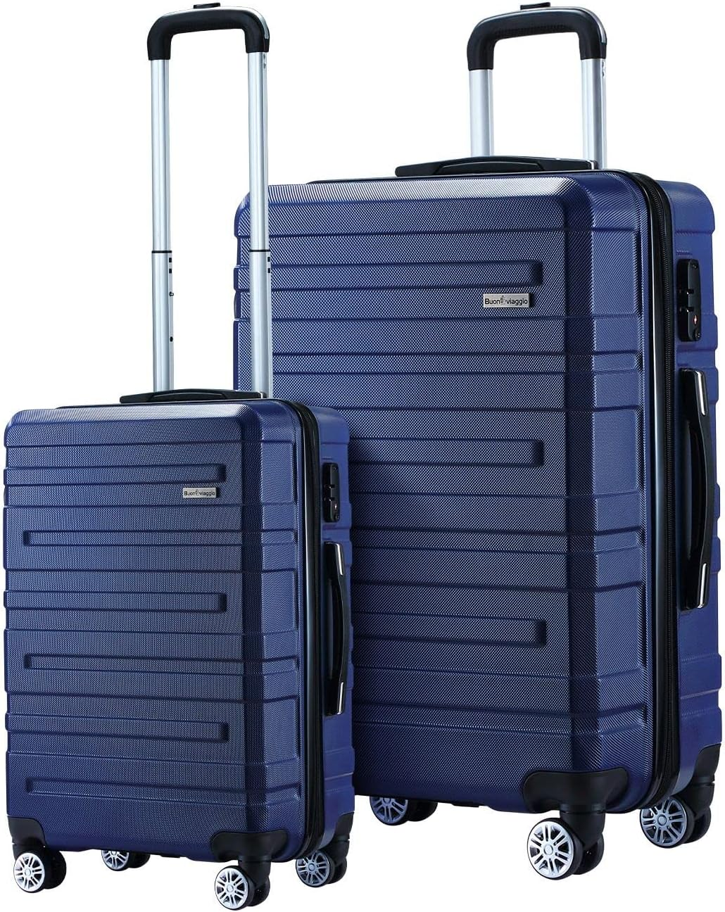 2Pcs Luggage Sets Hardside Expandable Luggage with Spinner Wheels Travel Suitcases Carry on Navy Blue 20In & 28In Suitcases image number 5