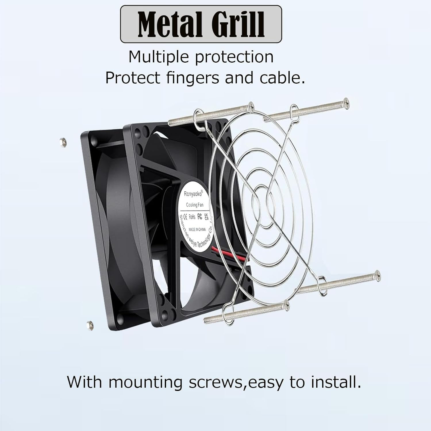 80Mm X 25Mm 12V DC Brushless Cooling Fan PC Computer Cooling Fan Case Cooler 8Cm Protective Cover 2Pin for Server image number 2