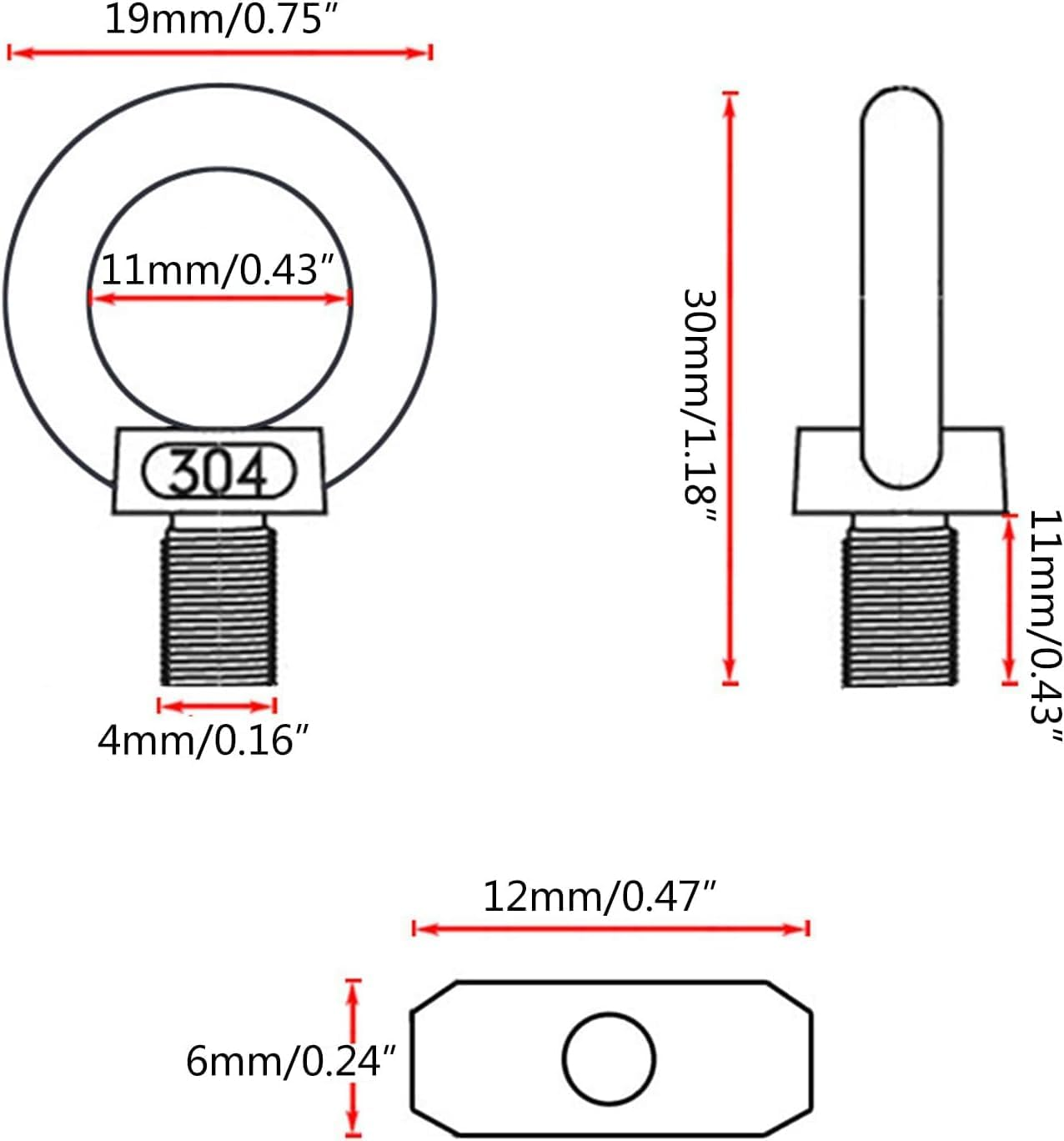 Slzhds Awning Rail Stoppers, 4 Pcs Stainless Steel Awning Piping Stopper 6 Mm with 4 Carabiners, Ideal for Caravan, Motorhome, Campervan - Camping Tent Equipment (4 Set) image number 4