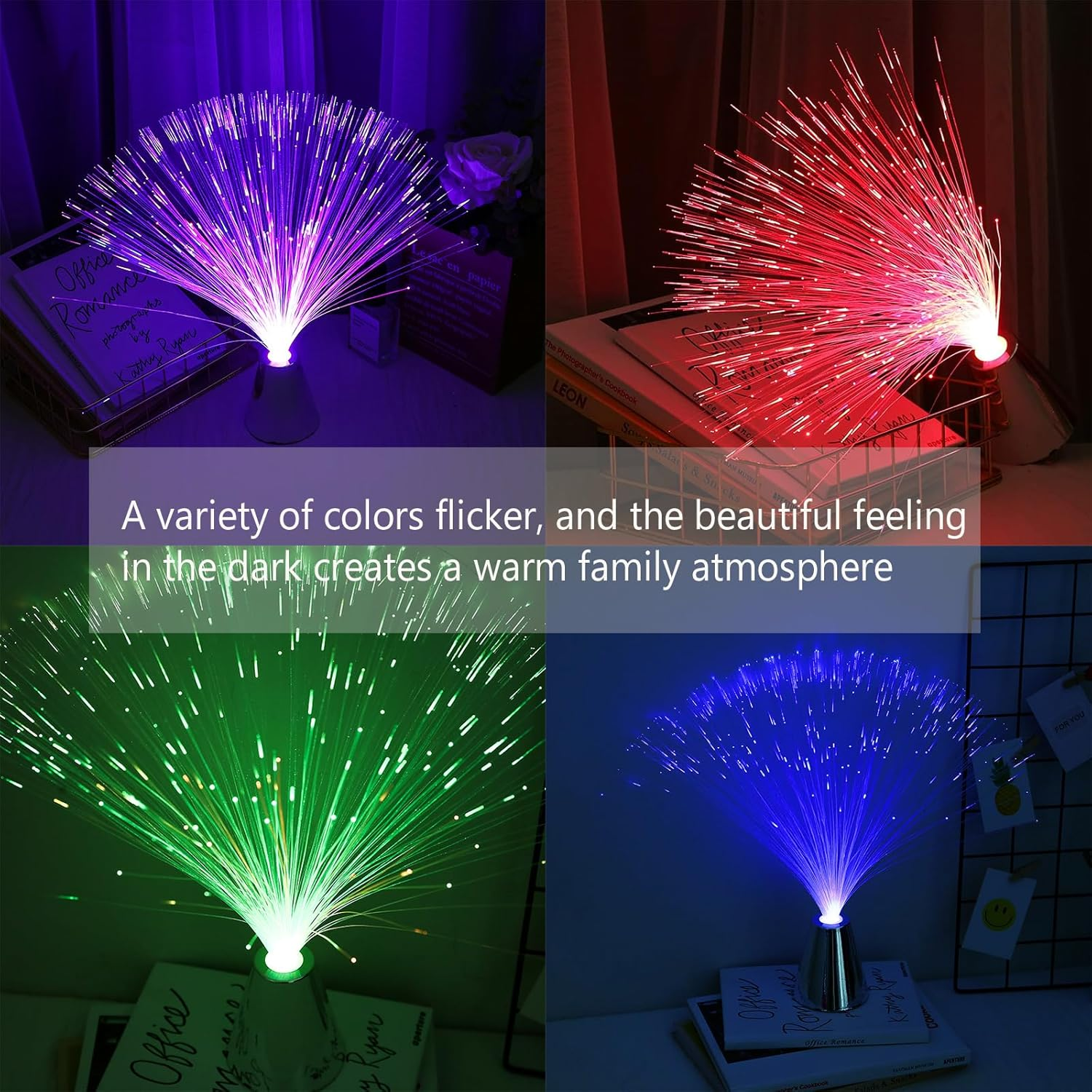 MODOAO LED Color Changing LED Lamp, 7 Colors Colorful Fiber Optic Lantern Battery Operated Mood Night Light Festival Atmosphere Lamp for Living Room Bathroom Bar Party image number 5