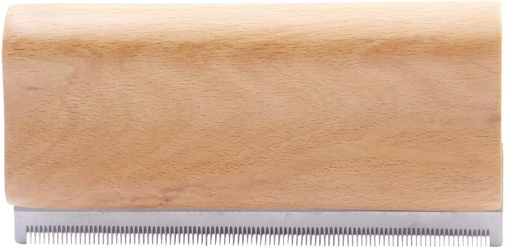 Deshedding Brush, Grooming Tool for Dogs, Cats & Horses, Ergonomic Design Wood Groom Brush, Dog Brush for Short & Long Haired, Horse Deshedding Tool - 5 Inches image number 2