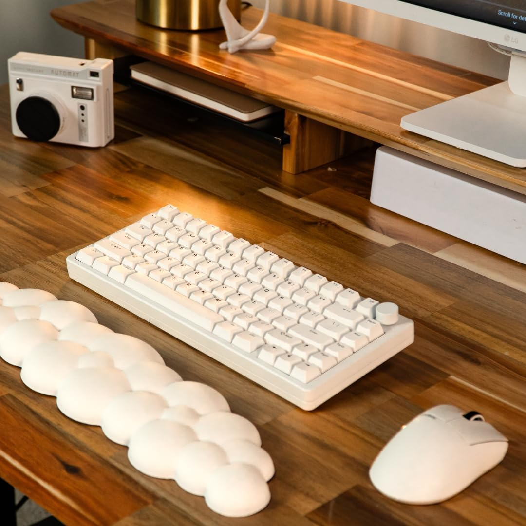 Aftershock ODEN75 Wireless Mechanical Gaming Keyboard | 75% Keyboard | Wireless/Bluetooth | Snow Leopard V2 Linear Switches | White Gaming Keyboard image number 3