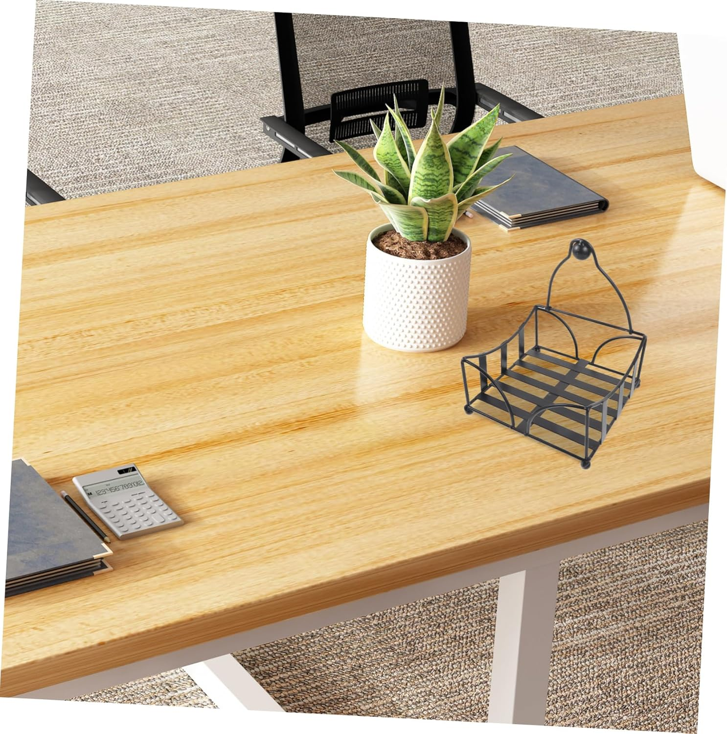 Alipis Farmhouse Napkin Holder Iron Paper Towel Rack Napkin Dispenser for Table Black image number 3