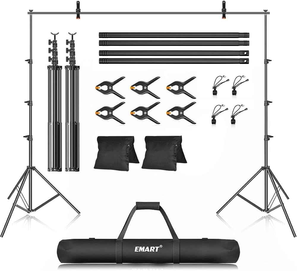EMART Photo Backdrop Stand Kit 8.5X10Ft/2.6X3M Adjustable Photography Background Support System for Video Studio, Party Decoration, Back Drop Holder Frame