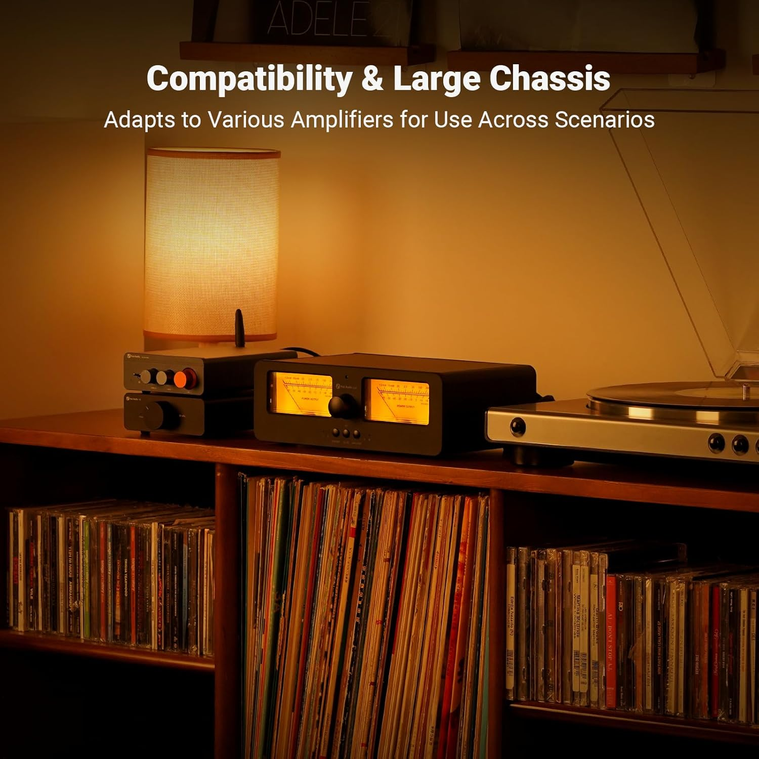 Fosi Audio LC30 VU Meter Amplifier Speaker Selector Box, 2-Way Analog Audio Switcher, for Stereo Hifi Amps and Passive Speakers, Home Audio Component with Remote Control