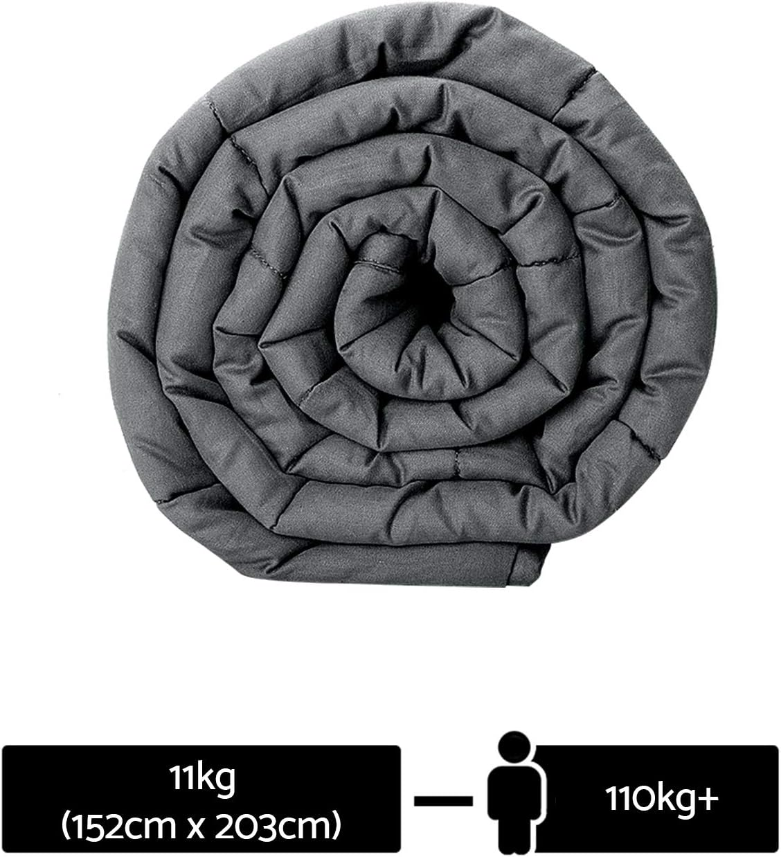 Giselle Bedding 11Kg Microfibre Weighted Blanket, Winter Blankets Rug Cover Adult Quilt for Bed Bedroom, Anxiety Relief Soft Machine Washable Relax Deep Sleep 152 X 203Cm Grey image number 6