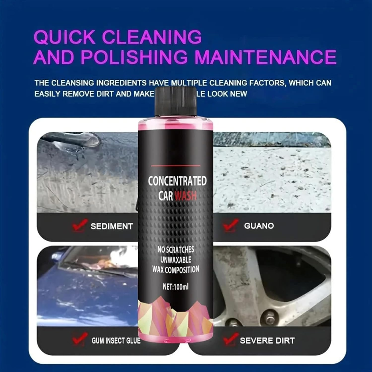 Iouyjiu Car Foam Cleaner | 100Ml High Foaming Car Wash Soap,Long-Lasting Automotive Deep Cleaning Tools for Exterior Maintenance Daily Care Mud Removal Glass Window RV image number 6