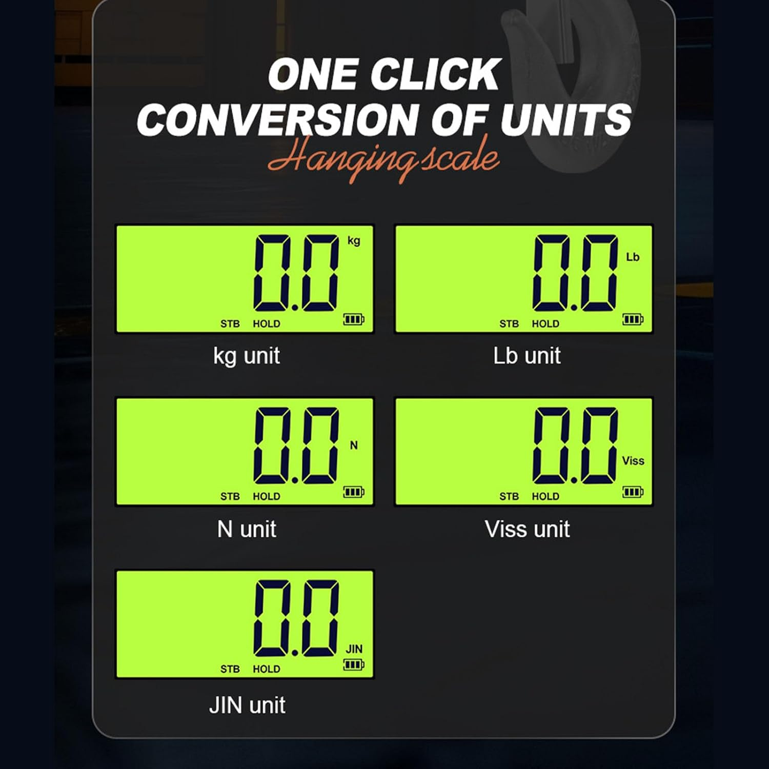 Digital Crane Scale, 1500Kg 3300Lb LCD Backlit Industrial Hanging Scale with Remote Control, High Precise Heavy Duty Weight Scale for Farm, Deer, Livestock, Big Hoist image number 6