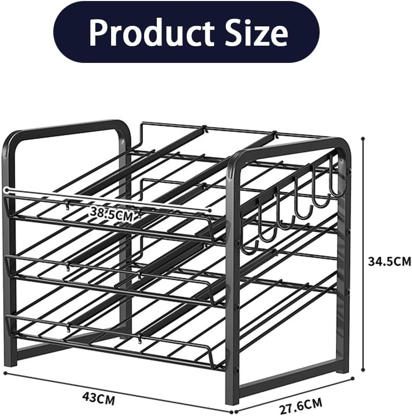 Shukichi 3-Tier Stackable Can Organizer for Pantry and Kitchen, Can and Bottle Dispenser, Multi-Scenario Storage for Soda, Canned Food, and Drinks, Black image number 2