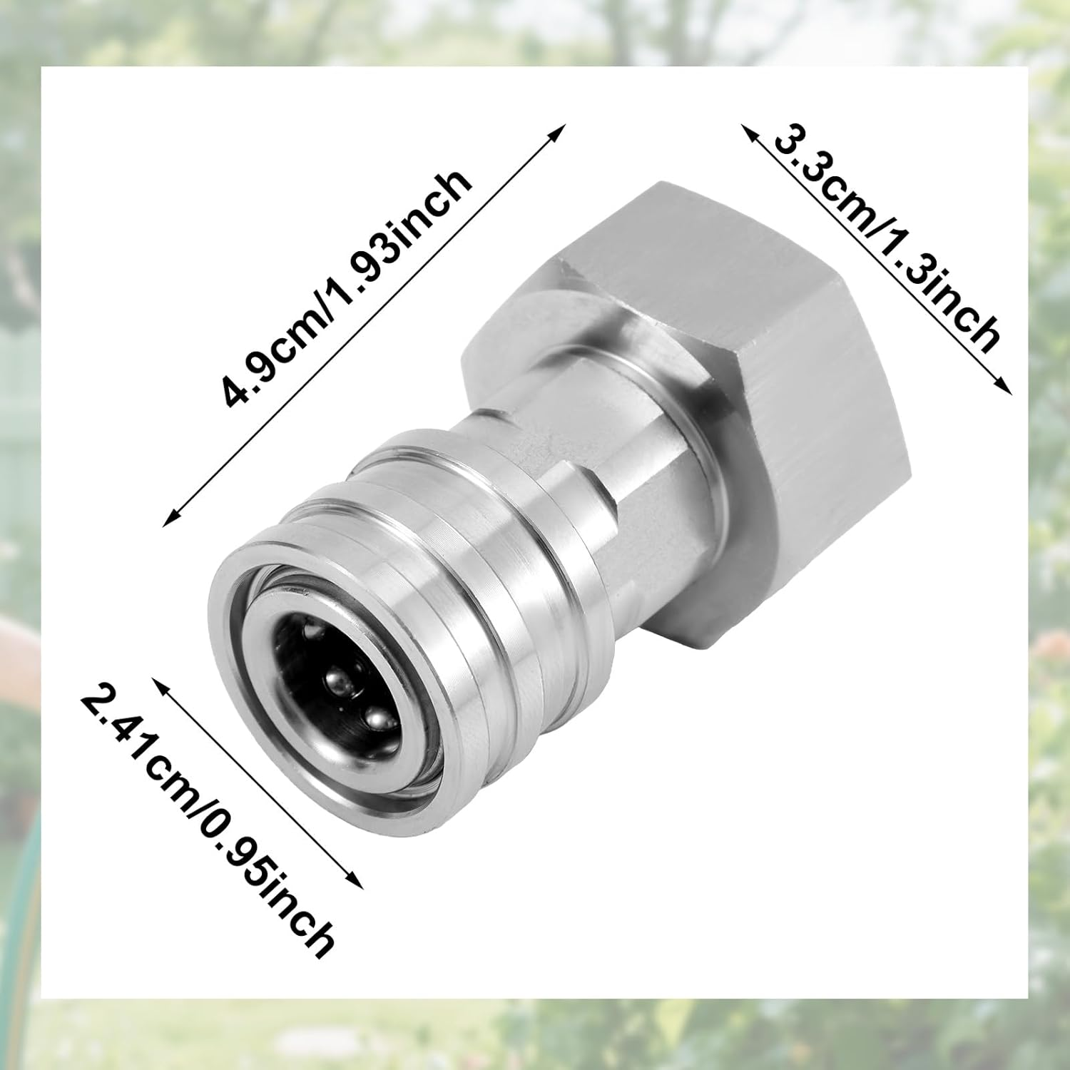 Garden Hose to Pressure Washer Adapter, Stainless Steel, 3/4" to 1/4" High-Pressure Washer Connector for Car Wash Nozzle & Sprayer Attachment(Normal Style) image number 4
