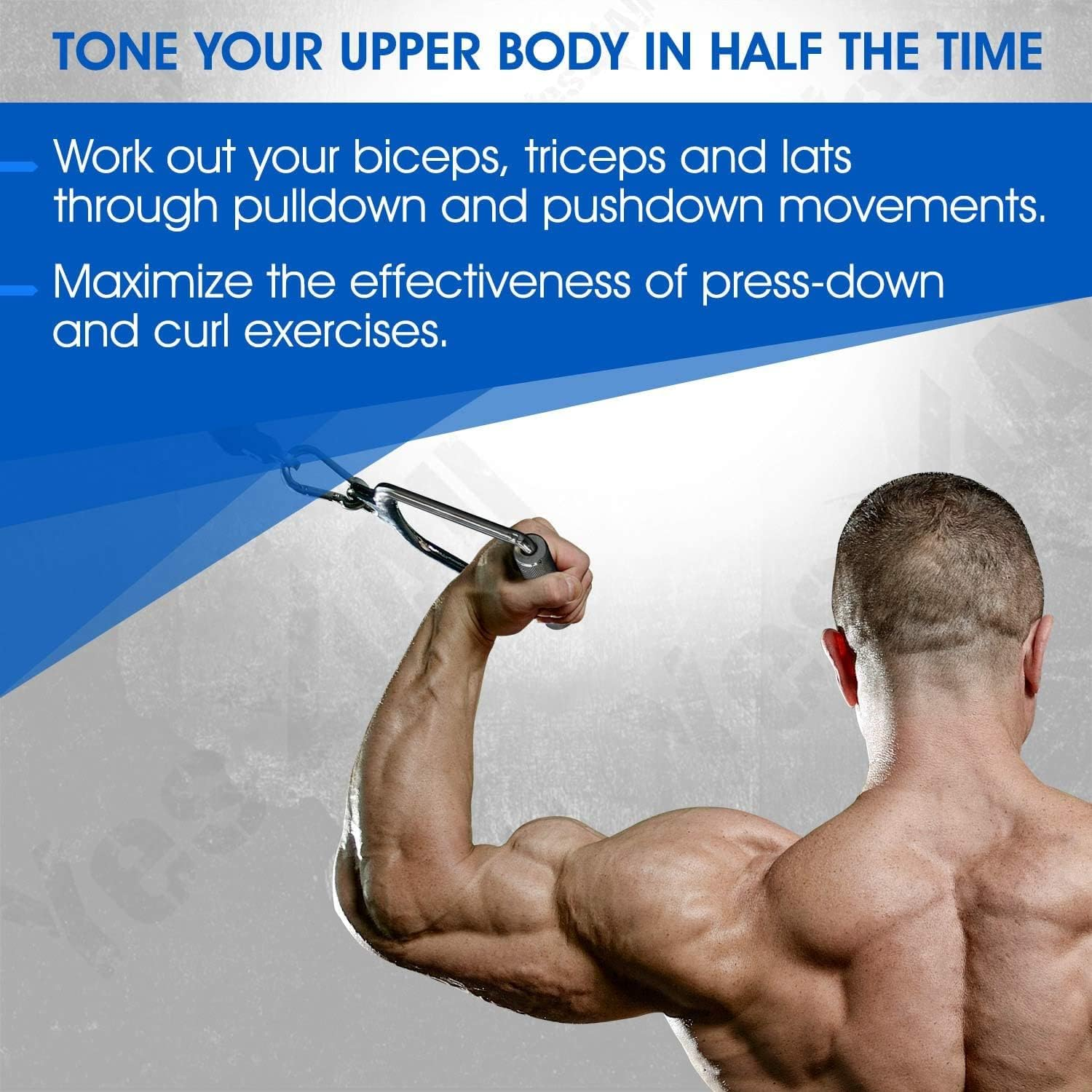 Yes4All Double D Row Handle Cable Attachment for Weight Workout, Cable Machine Accessories for Home Gym, LAT Pull down V Bar with Capacity up to 880LBS - A. Single D Handle - Chrome image number 6