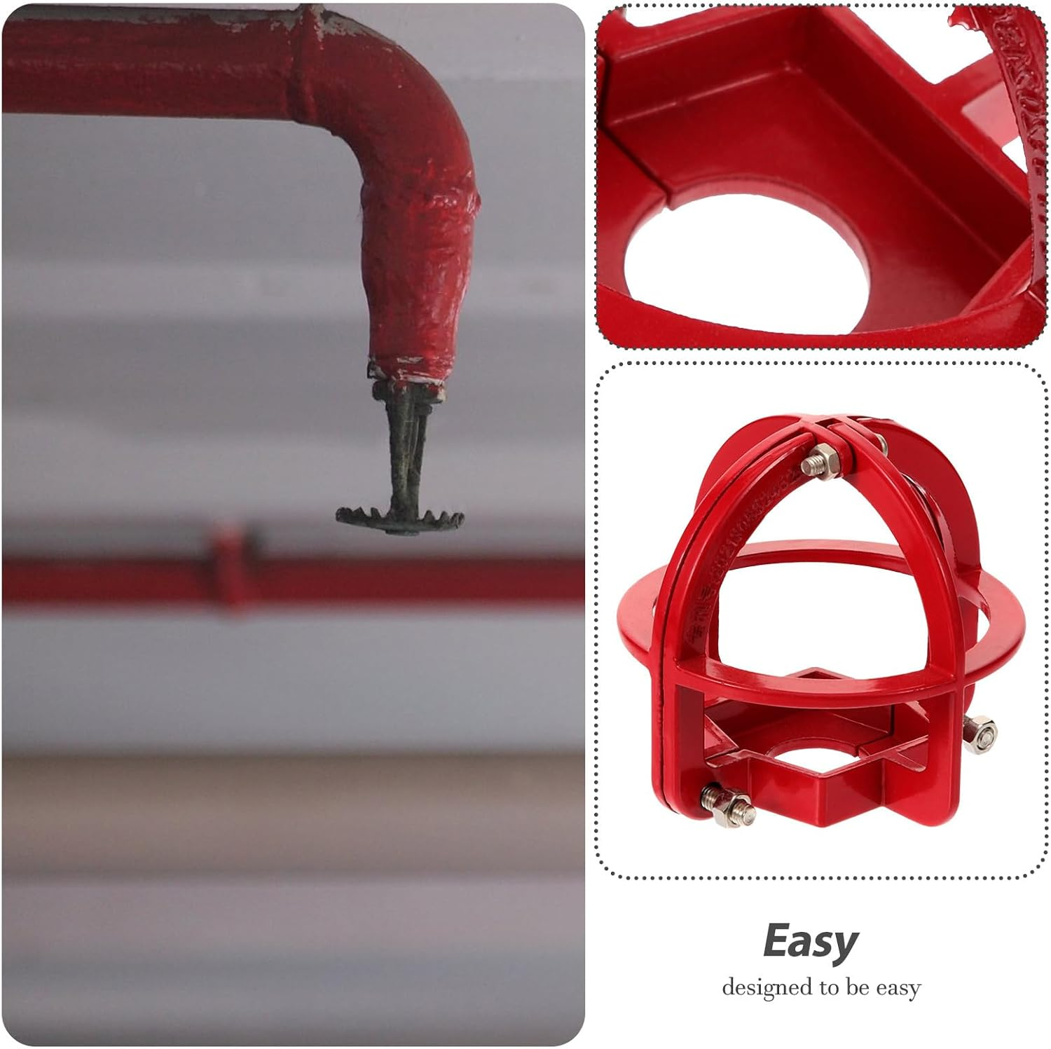 Iplusmile Fire Sprinkler Head Guard Cover, Sprinkler Head for Protecting Flush Mount, Semi-Recessed Sprinkler Head Bracket Fire Extinguishing System image number 6