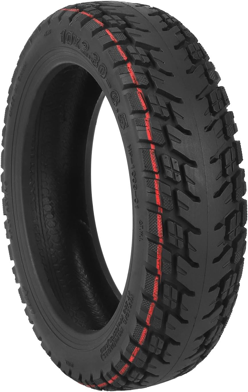 VOLOHAS 10 X 2.30-6.5 Offroad Tubeless Tyres for NIU Kqi2/Kqi2 Pro Electric Scooter Accessories Front/Rear Wear-Resistant Vacuum Tyres Non-Slip Thick Tyre Replacement Wheels Valve (Pack of 2)