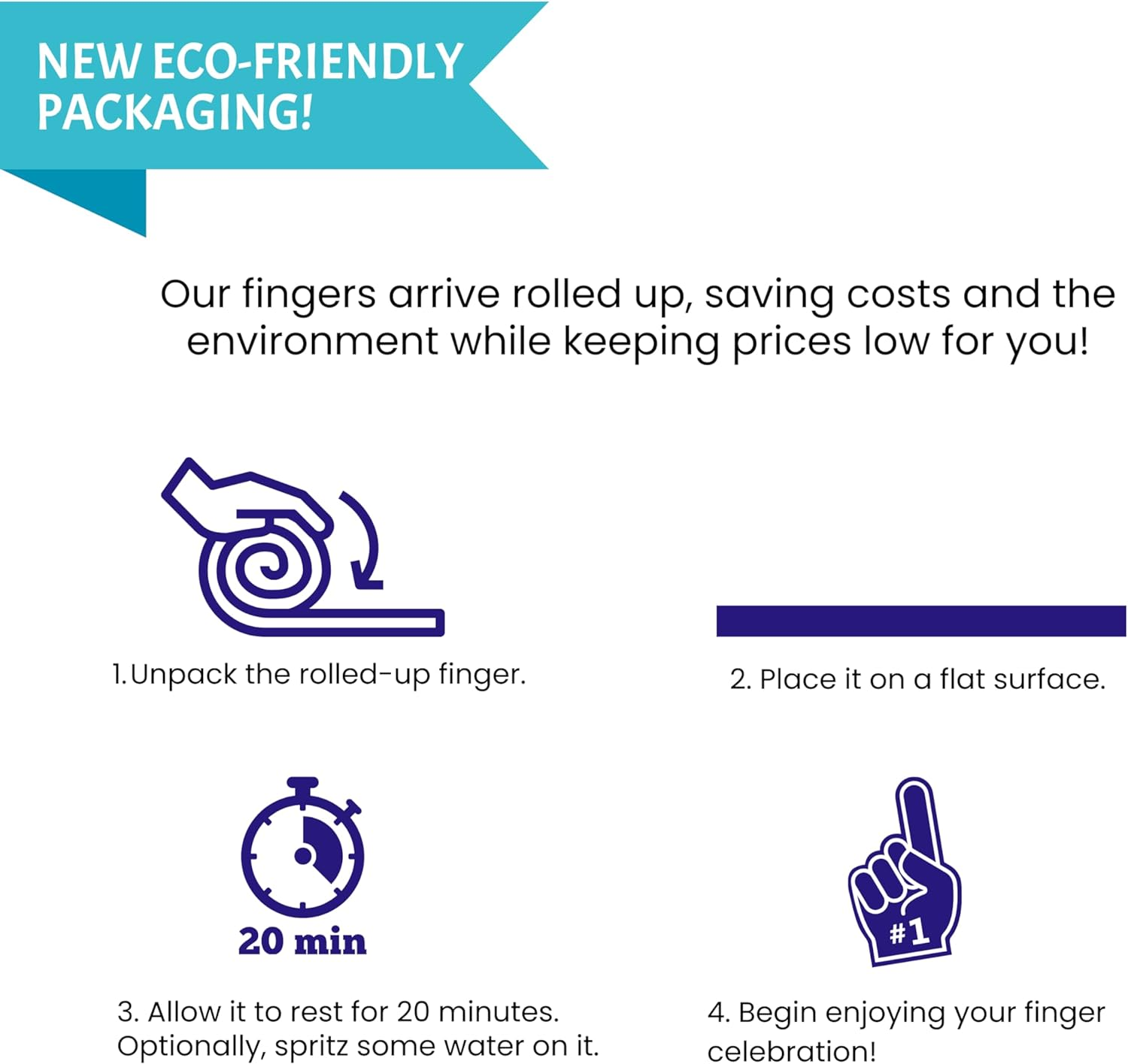 Giant Foam Finger 18 Inch- You'Re Number 1 Foam Hand for All Occasions - Cheerleading for Sports - Exciting Vibrant Colors Use as Celebration Pom Poms- Great for Sports Events Games School Business - Black image number 4