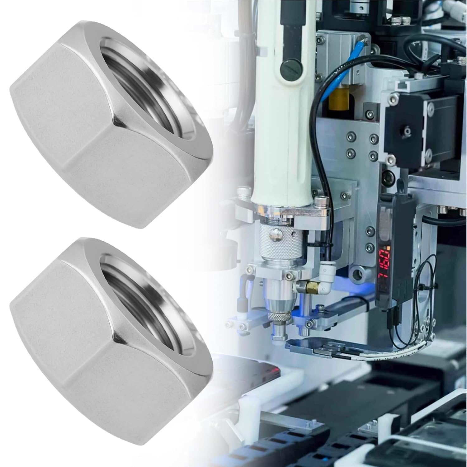 YINETTECH 4PCS M12 X 1.25 Stainless Steel Full Nuts Right Hand Thread Compatible with Machinery and Equipment Connections