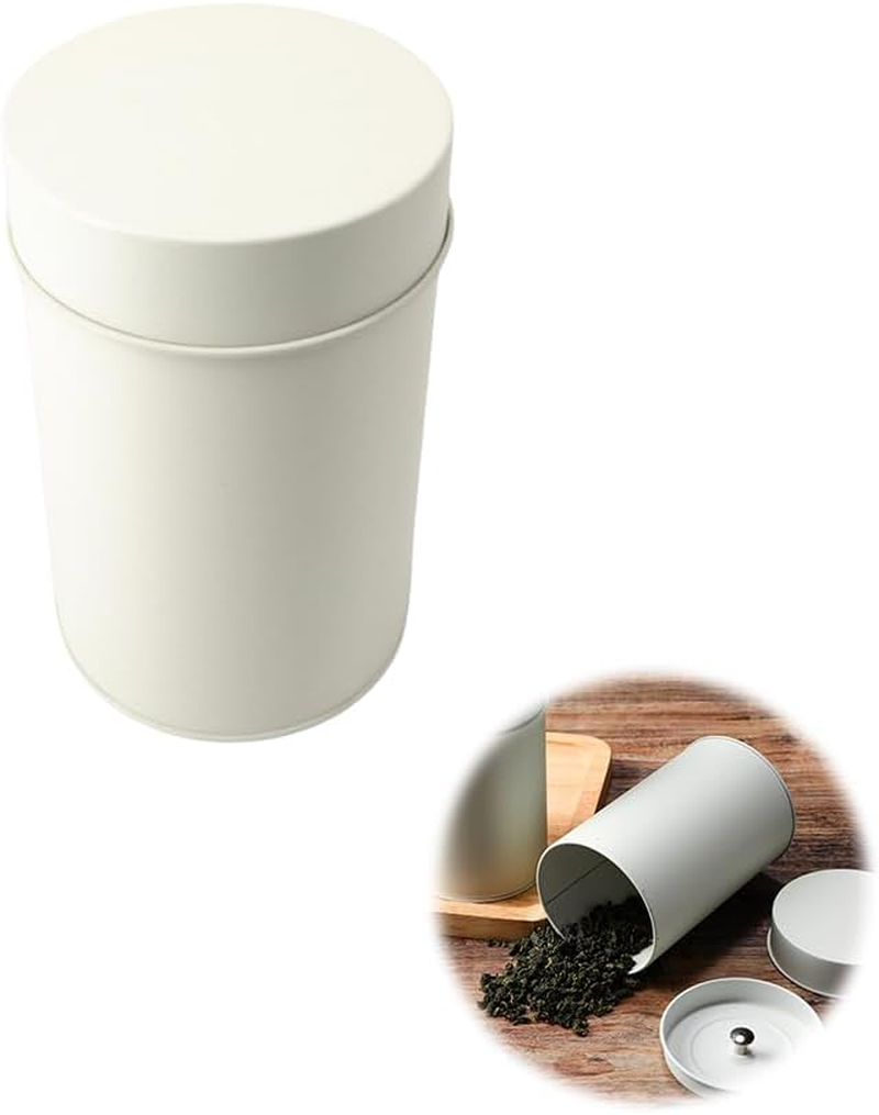 Matte Black Tea Storage Canister, Double Seal Tinplate Container, Kitchen Storage for Tea Coffee Sugar, 1 Piece